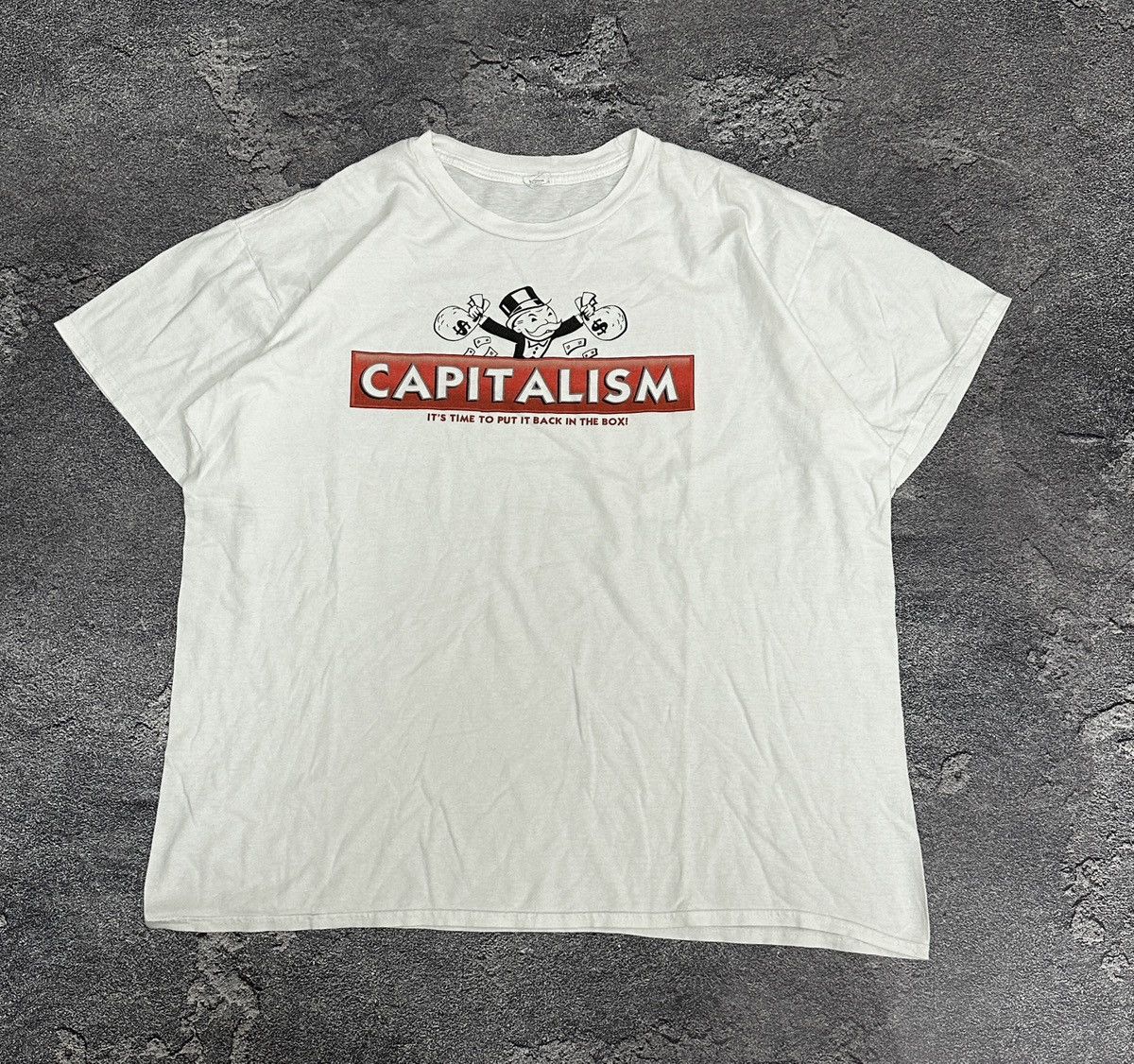 Pre-owned Humor X Vintage Humor Capitalism Monopoly T-shirt Japan Archive Y2k In White