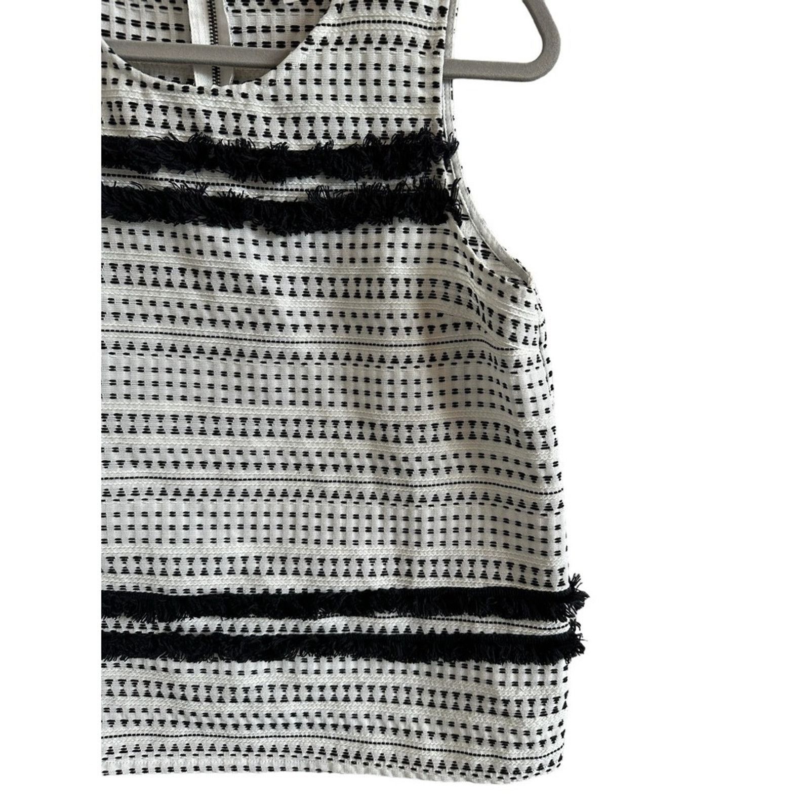 Other Pixley White and Black Sleeveless Formal Peplum Blouse Size M / US 6-8 / IT 42-44 - 3 Thumbnail