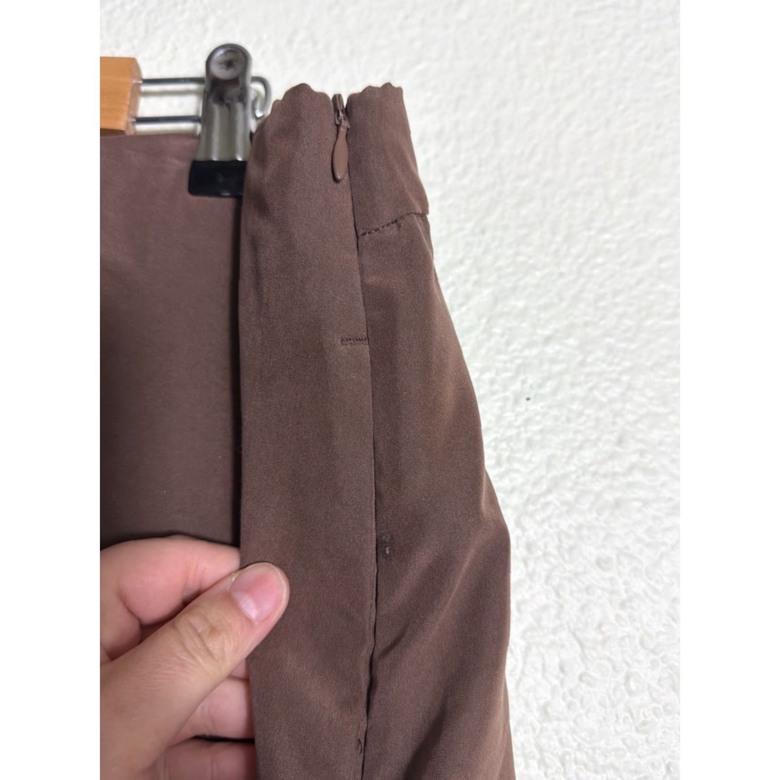 J. Jill J. Jill Womens Pants Chino Wide-Leg Brown Modal Size L Side Zip Womens Brown Wide-Leg Pant 36x28 12.5” Leg Size 36" / US 14 / IT 50 - 5 Thumbnail