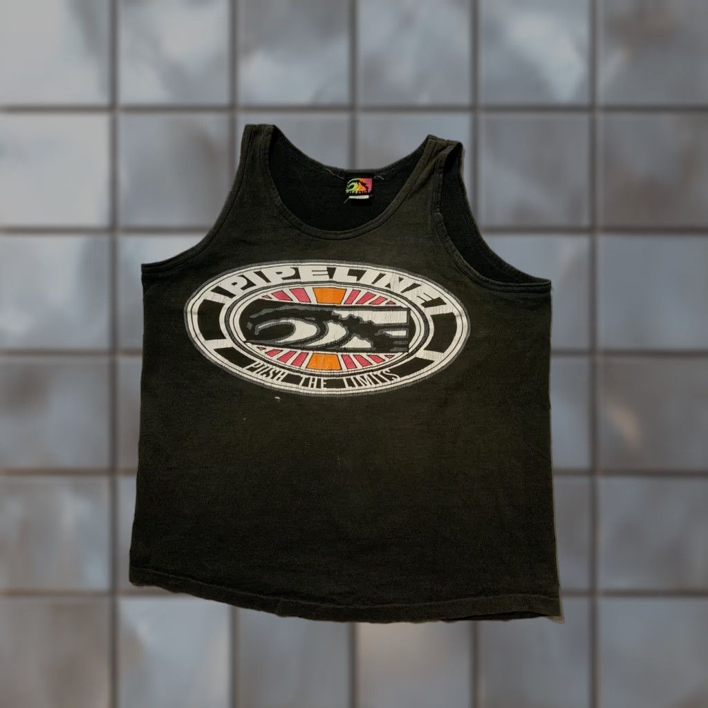 Vintage VINTAGE Pipeline Push The Limits Surf Beach Single Stitch Tank Top Shirt LG Shirt LG Surf Beach 1990s Mens Size US L / EU 52-54 / 3 - 1 Thumbnail