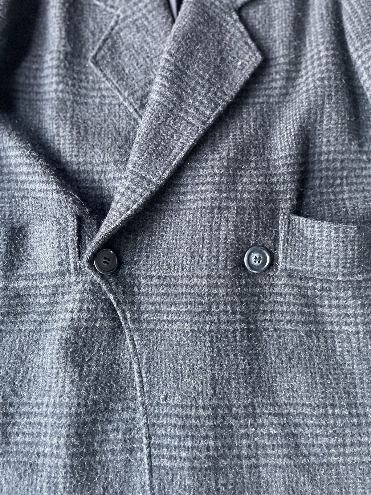 Japanese Brand Jennifer Auclaire Dark Grey Plaid Wool Coat Cropped Sleeves Size US M / EU 48-50 / 2 - 10 Thumbnail