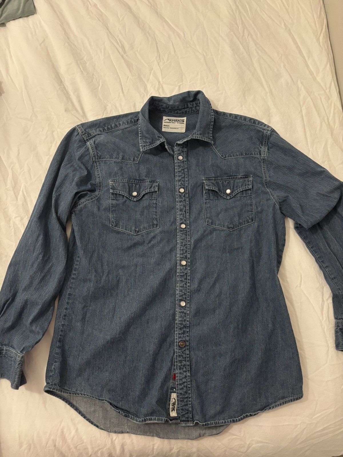 Mountain Khakis Denim Pearl Snap Western Style Button Down Size US M / EU 48-50 / 2 - 1 Thumbnail