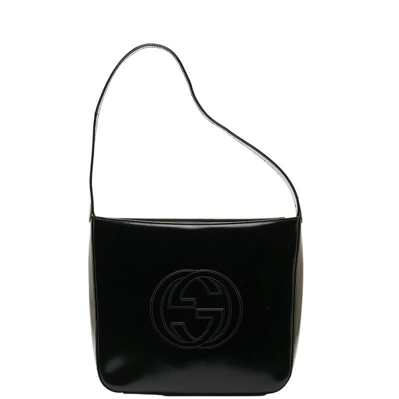 image of Gucci Vintage Soho Leather Shoulder Bag in Black, Women's