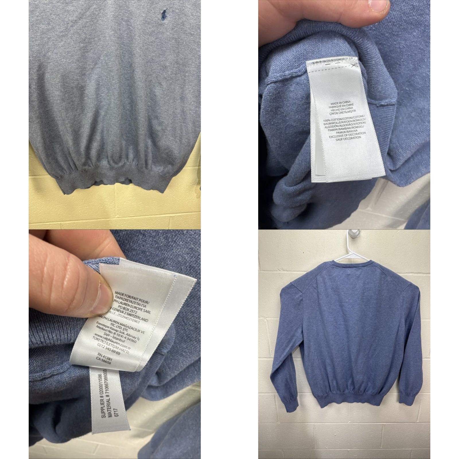 Polo Ralph Lauren VINTAGE Polo Ralph Lauren Sweater Mens XL Blue Cotton V-Neck Casual Preppy Knit Pullover Size US XL / EU 56 / 4 - 8 Thumbnail
