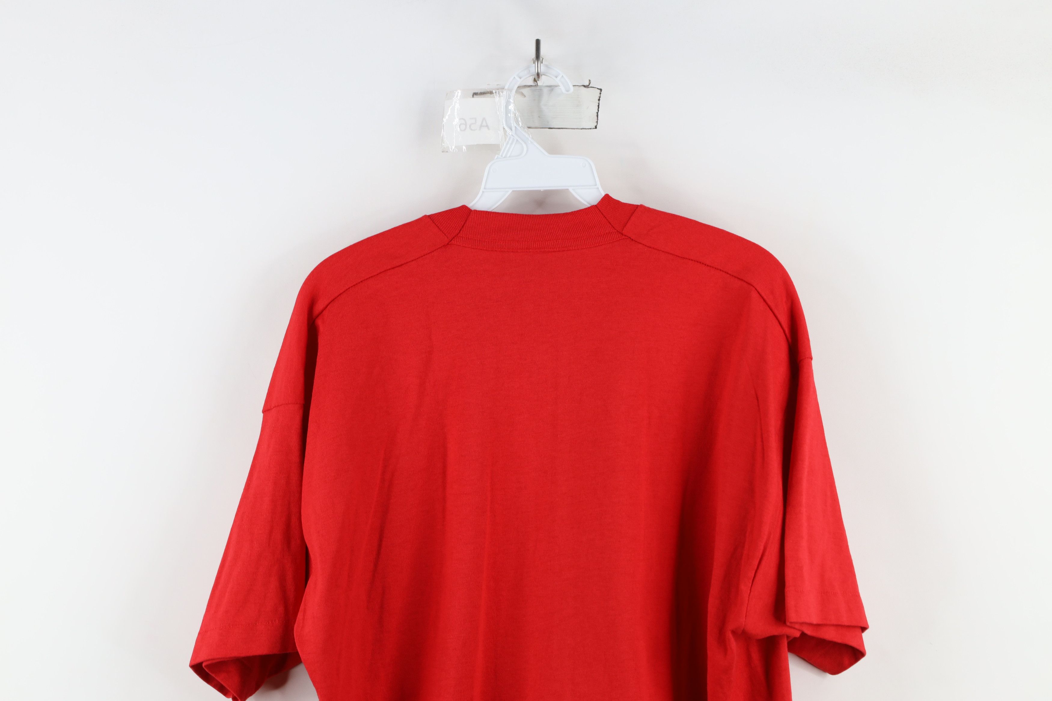 Vintage Vintage 90s Streetwear Blank Heavyweight T-Shirt Red USA Size US XL / EU 56 / 4 - 8 Thumbnail