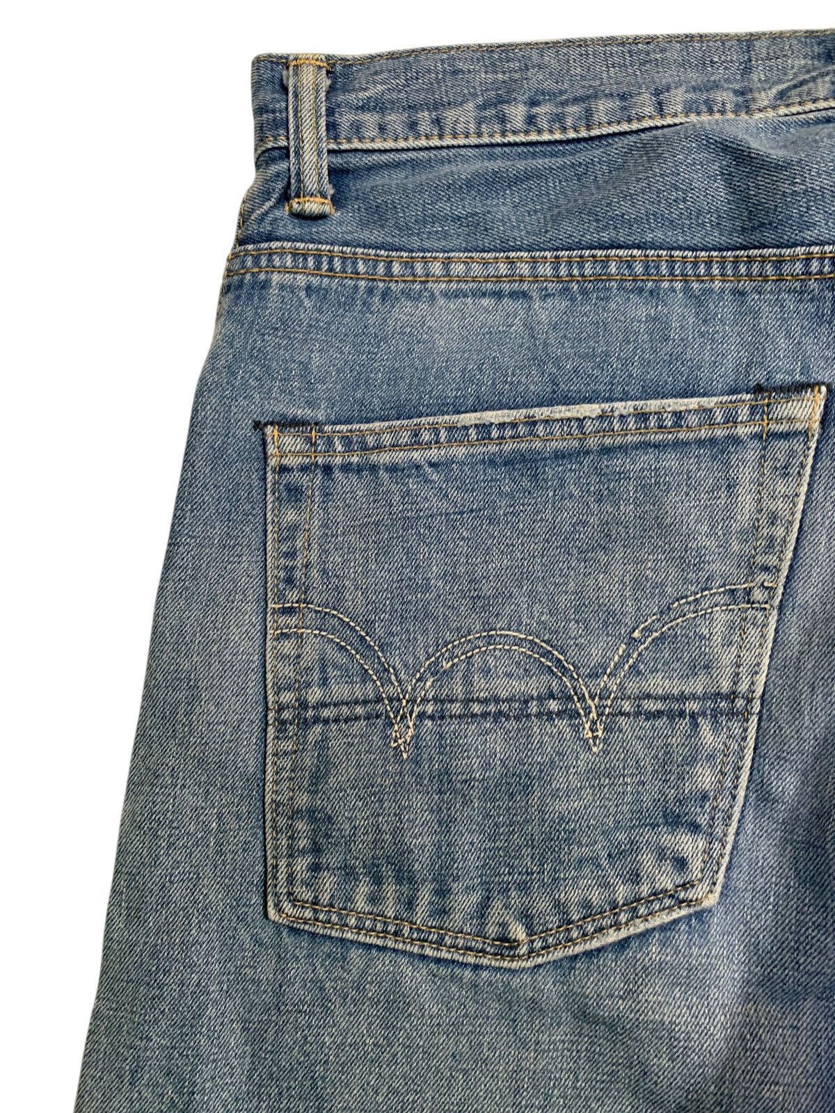 Japanese Brand VINTAGE EDWIN SELVEDGE 505Z JAPANESE FADED DISTRESSED DENIM Size US 34 / EU 50 - 12 Thumbnail