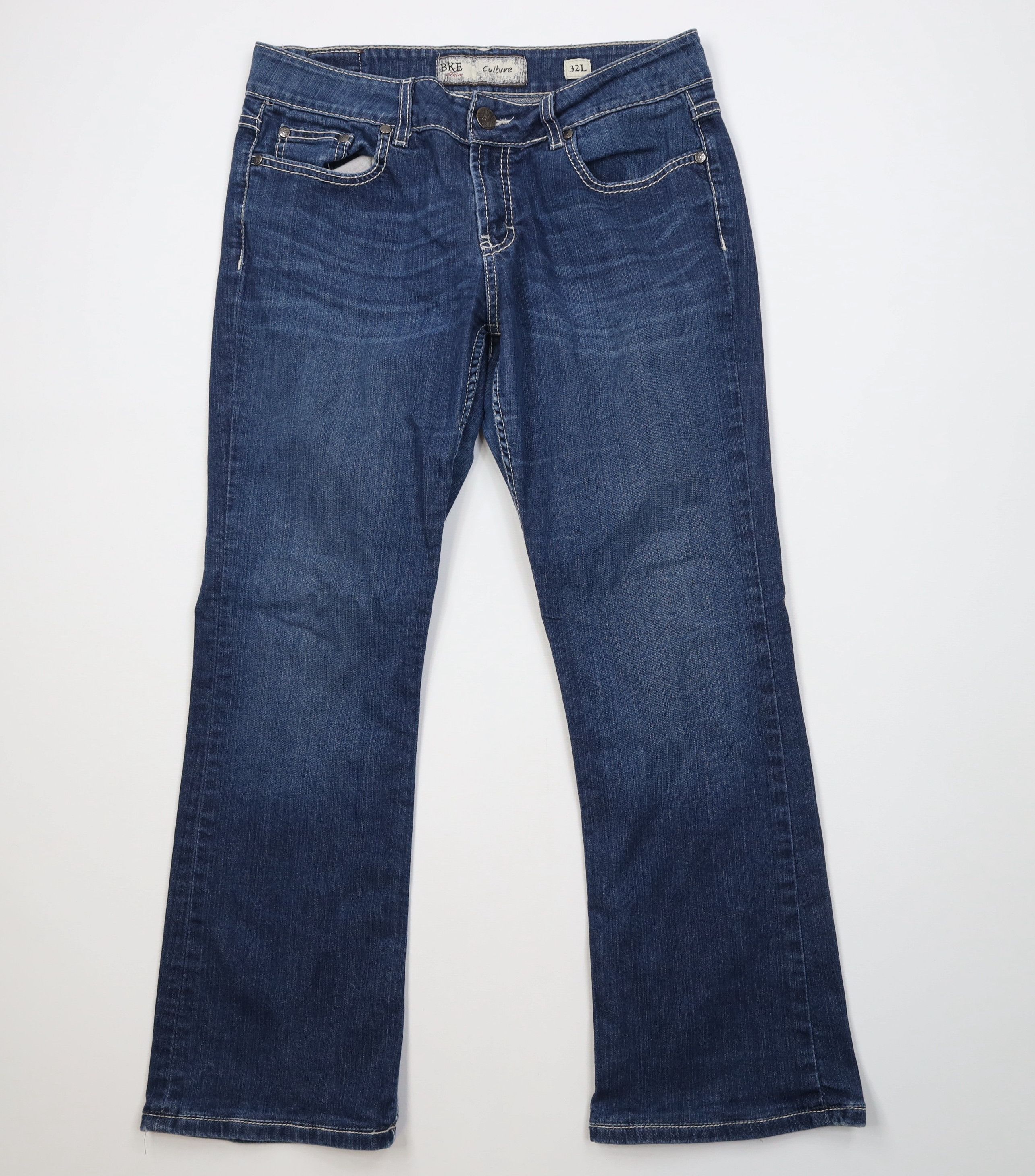 Vintage Y2K Buckle BKE Stretch Flared Bootcut Denim Jeans Blue Size 32" / US 10 / IT 46 - 1 Thumbnail