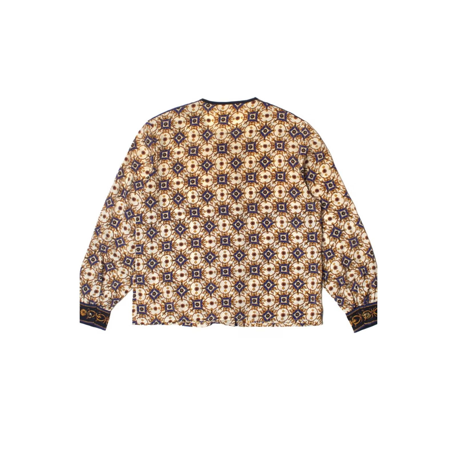 Jordan Brand VINTAGE Jordan Petite Gold Patterned Button Up Top Large Boho Top Ladies Mens? Size L / US 10 / IT 46 - 3 Thumbnail