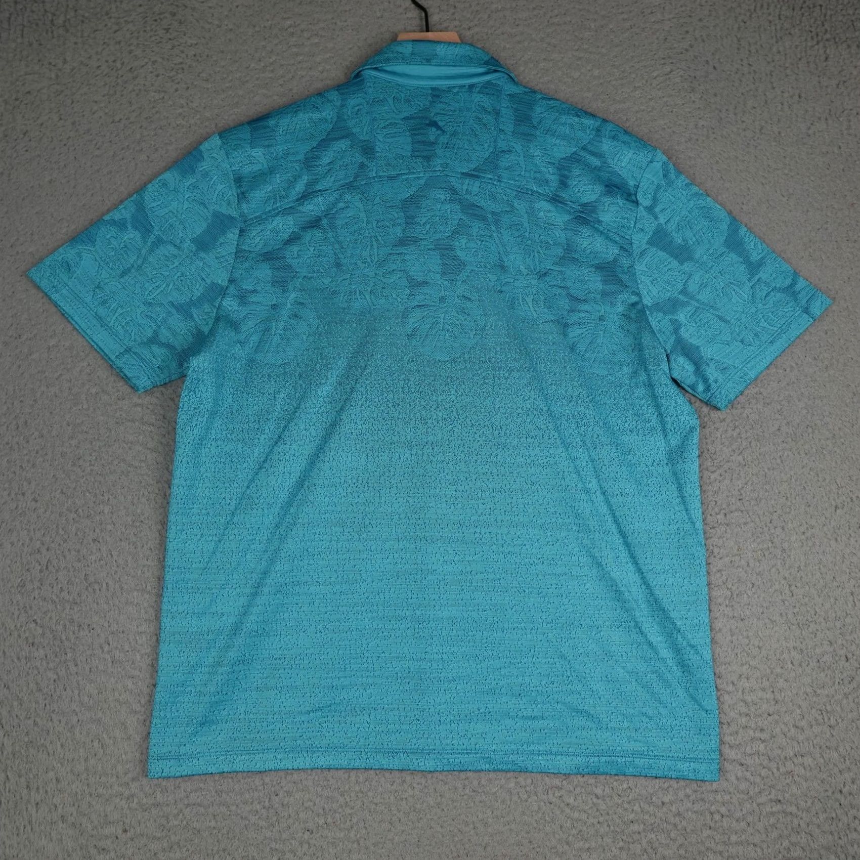 Tommy Bahama Tommy Bahama Polo Shirt Mens M Blue Island Zone Tropical Leaf Jacquard Polo Shirt Size US M / EU 48-50 / 2 - 6 Thumbnail