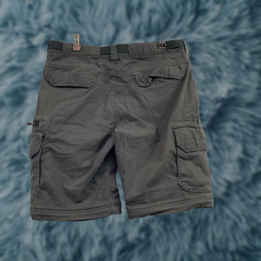 Vintage BC Clothing Mens Shorts Cargo Pocket Gray 32 Regular 8in Inseam Knit Cotton Nylon Lightweight Belted Breathable Zipper Pockets Travel Casual Size US 31 - 1 Thumbnail