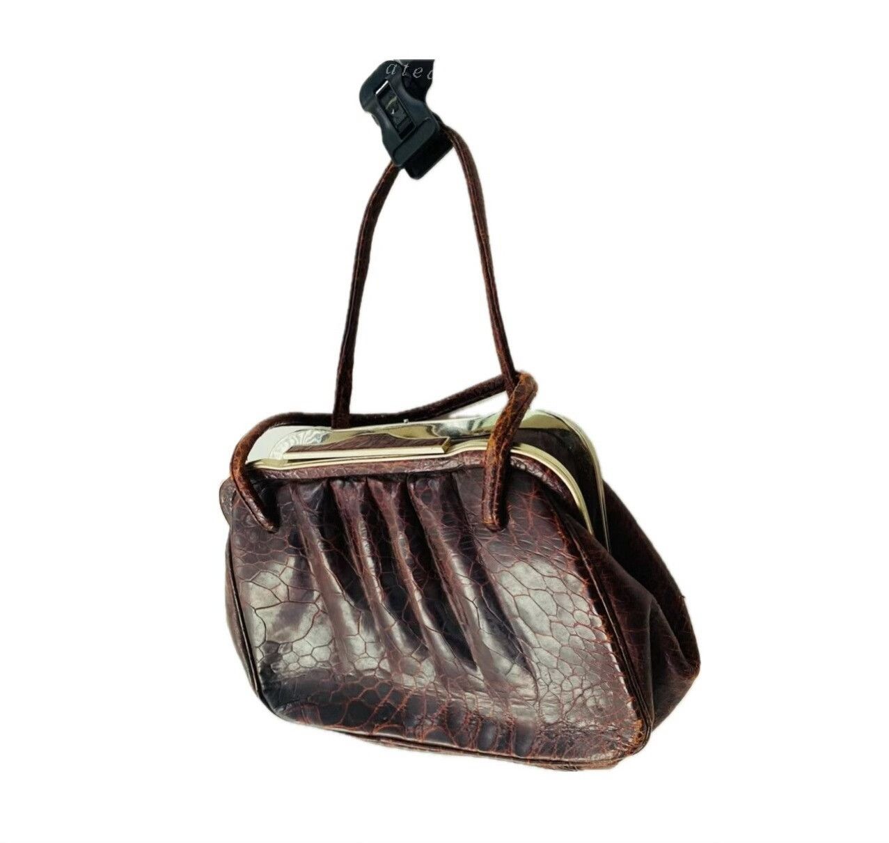 Vintage Vintage 1960s Dark Brown Leather Framebag Size ONE SIZE - 1 Thumbnail