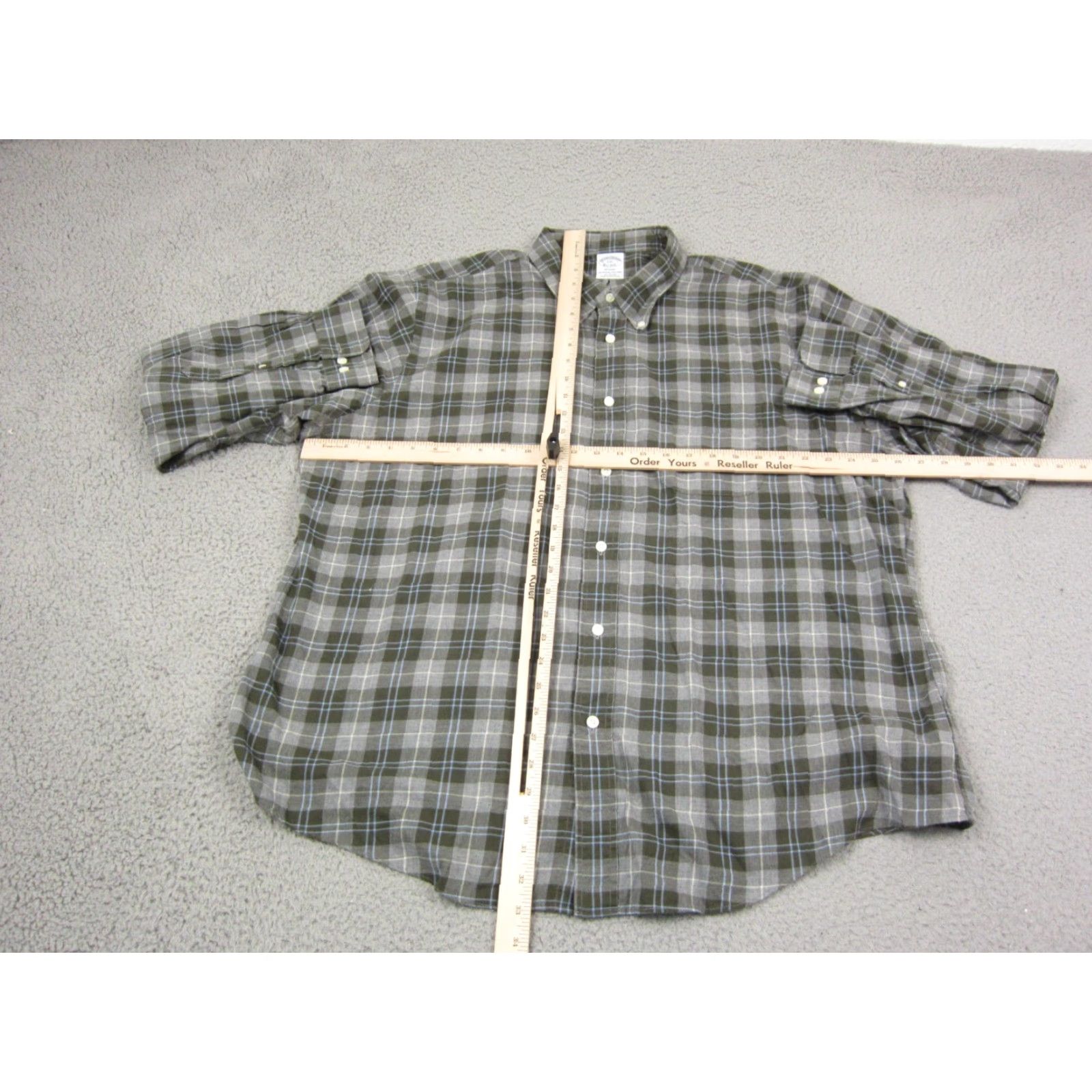 Brooks Brothers Brooks Brothers Shirt 2XL Green Plaid Button-Down Mens Clothing Regular Cotton Shirt Adult Mens Size US XXL / EU 58 / 5 - 4 Thumbnail