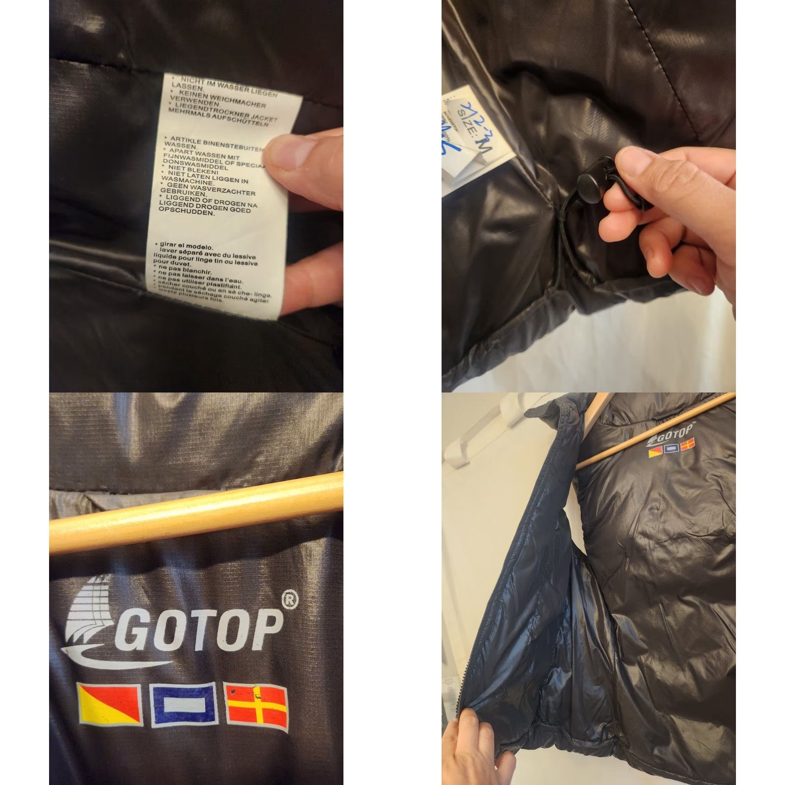 Vintage GOTOP Vest Womens Medium Gray Down Puffer Hooded Quilted Zip Pockets Outdoor Size M / US 6-8 / IT 42-44 - 9 Thumbnail
