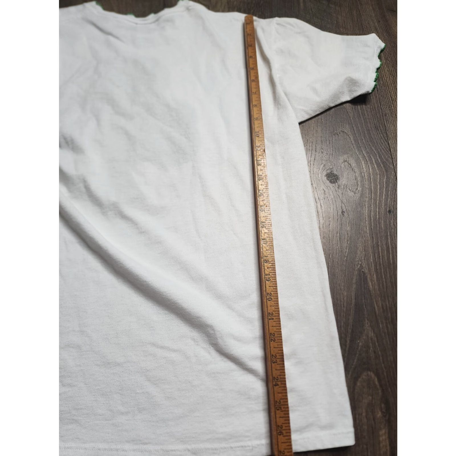 Jerzees VINTAGE 1990s JERZEES Women's Large White Patchwork Shamrock T-Shirt St Patricks Day Casual Size L / US 10 / IT 46 - 2 Thumbnail