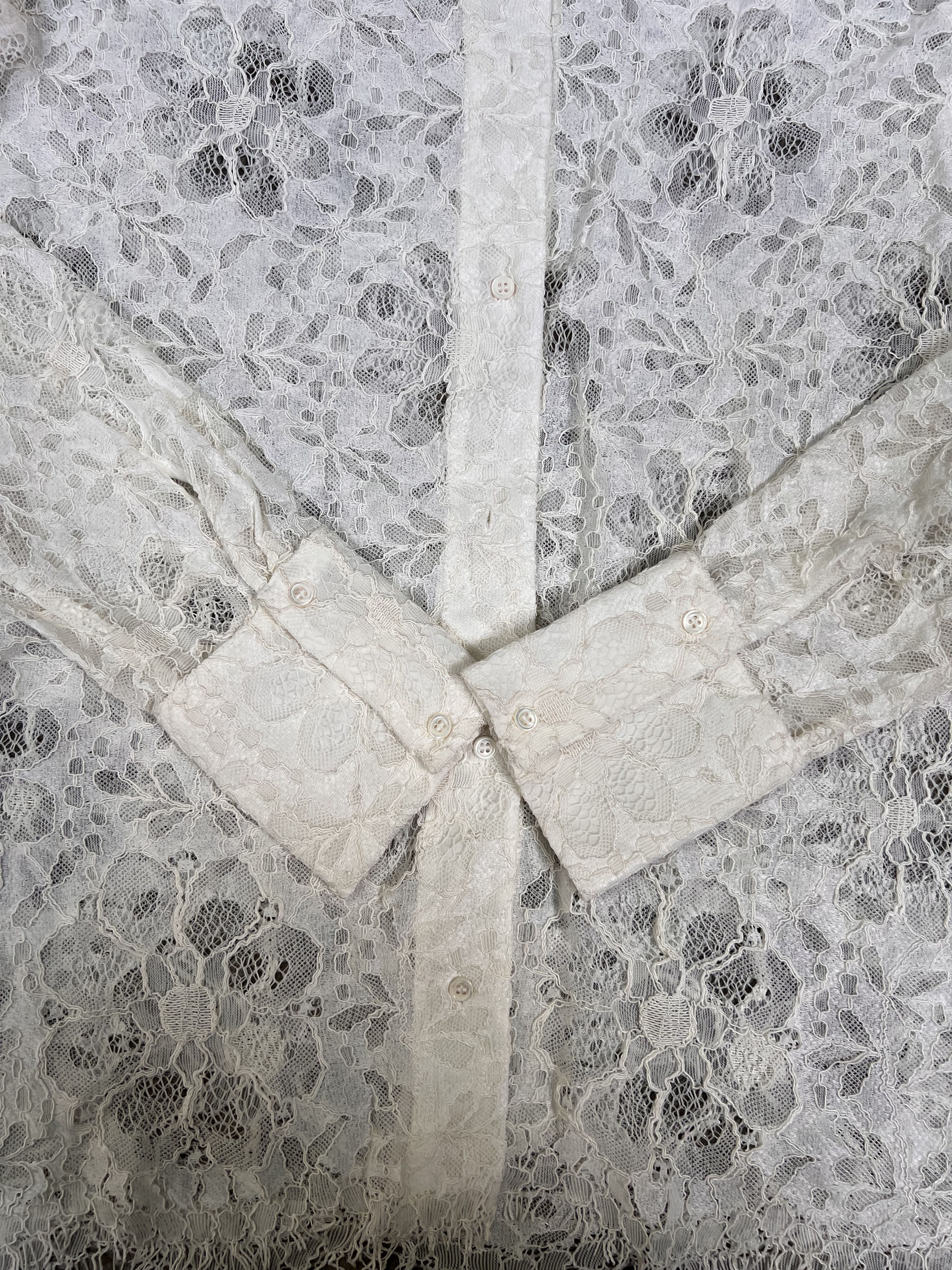 Sandro sandro ecru long lace sleeve blouse Size M / US 6-8 / IT 42-44 - 7 Thumbnail