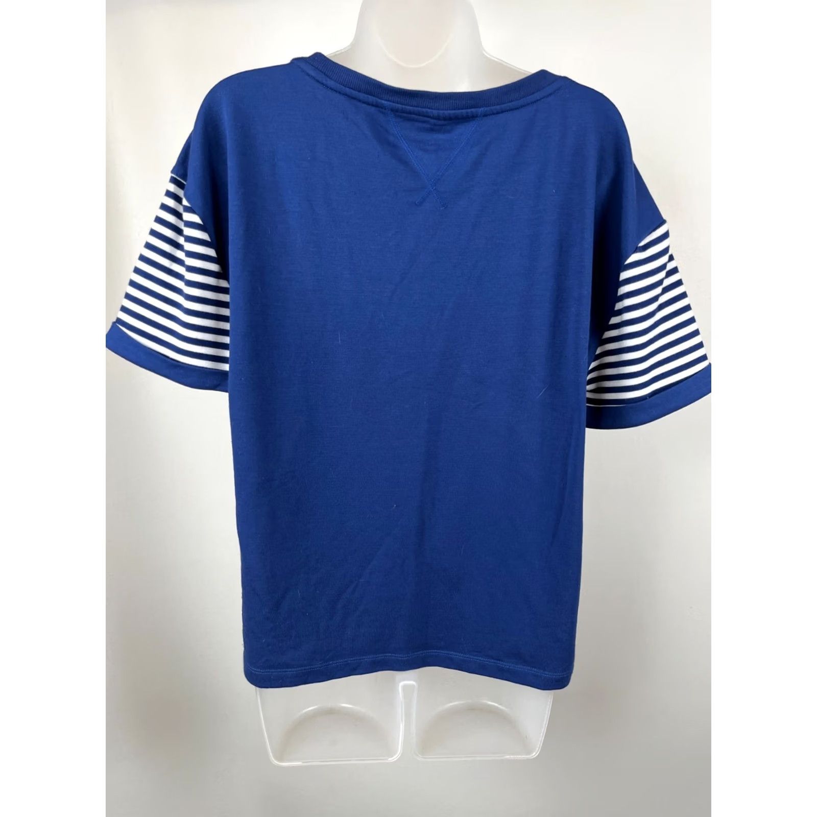 Tommy Hilfiger Tommy Hilfiger Sport Shirt Womens L Blue White Stripe Short Sleeve Boxy Top Size L / US 10 / IT 46 - 5 Thumbnail