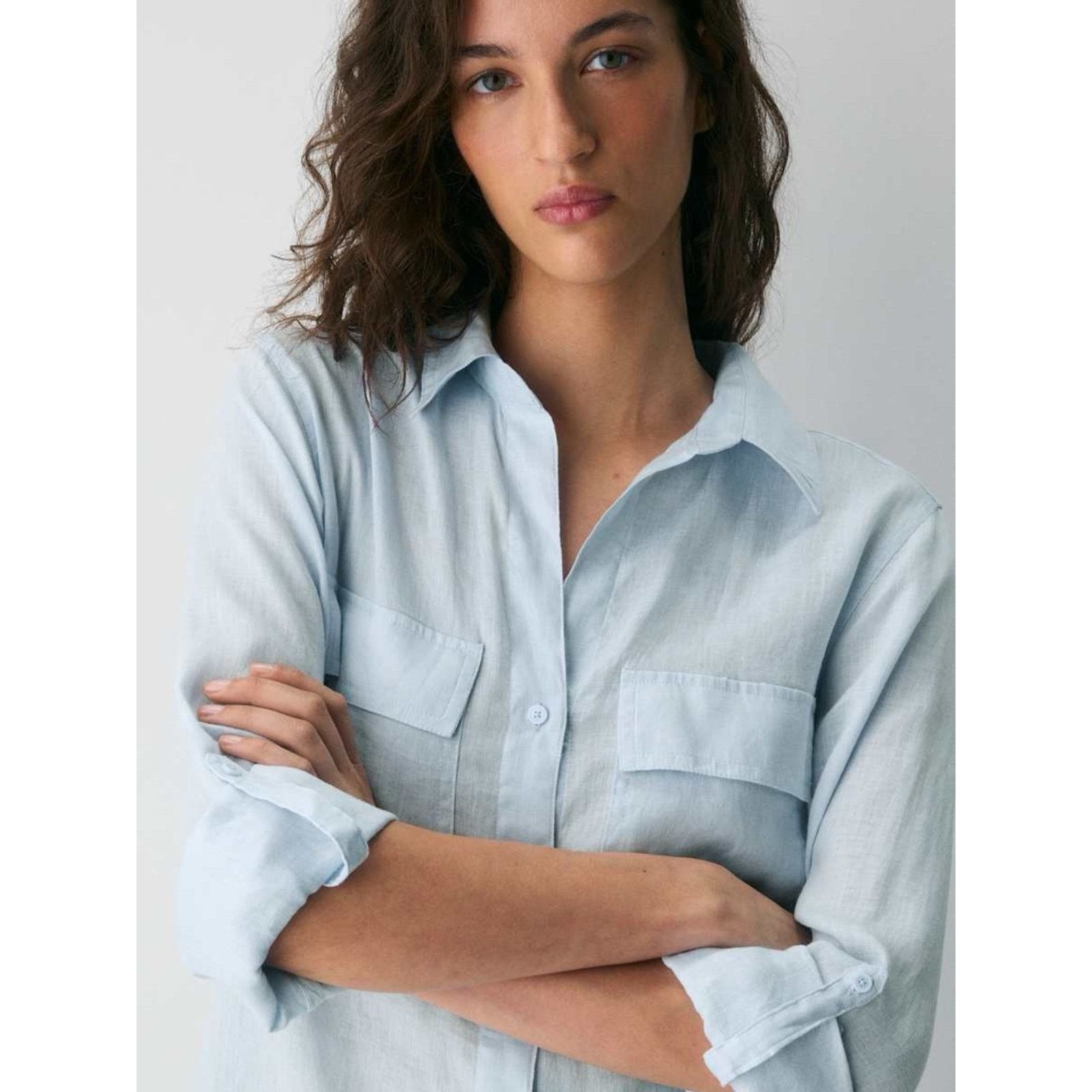 Aritzia Aritzia Babaton $88 Utility Linen Shirt Womens Large EUC Size L / US 10 / IT 46 - 5 Thumbnail