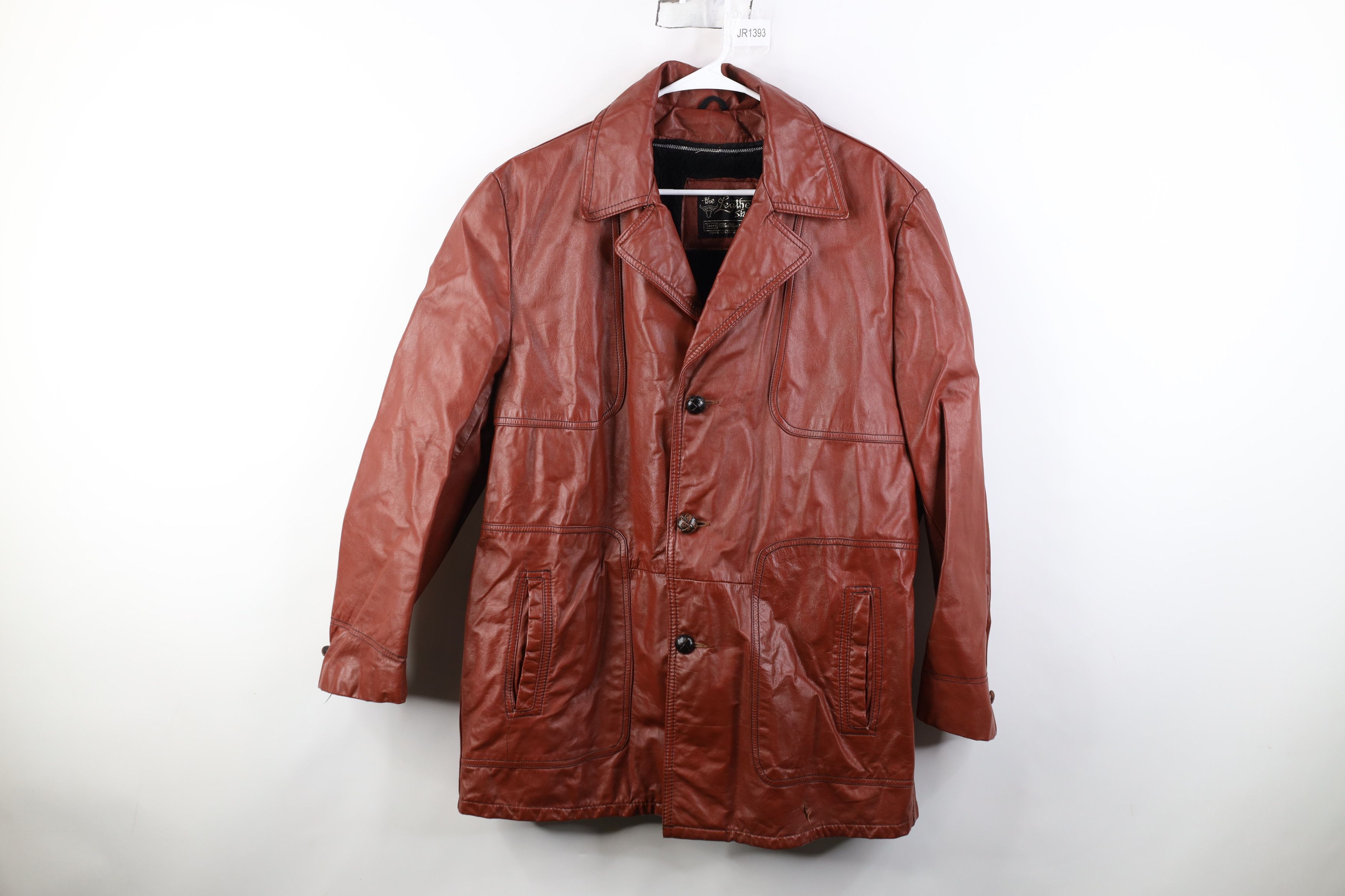 Vintage Vintage 70s Streetwear Fleece Lined Leather Western Jacket Size US XXL / EU 58 / 5 - 1 Thumbnail