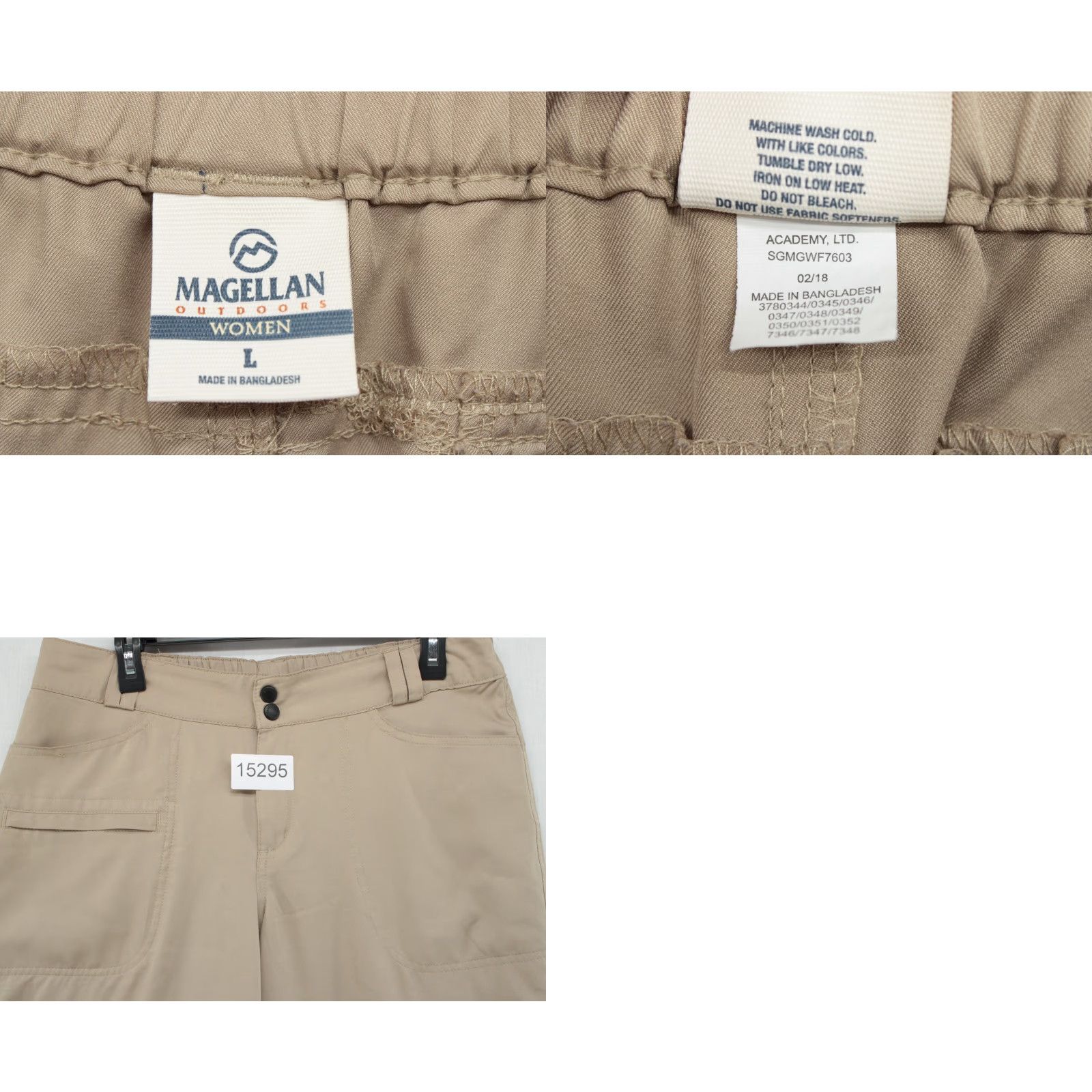 Vintage VINTAGE Magellan Convertible Fishing Pants Women's Large Beige Polyester Quick Dry Size 36" / US 14 / IT 50 - 8 Thumbnail