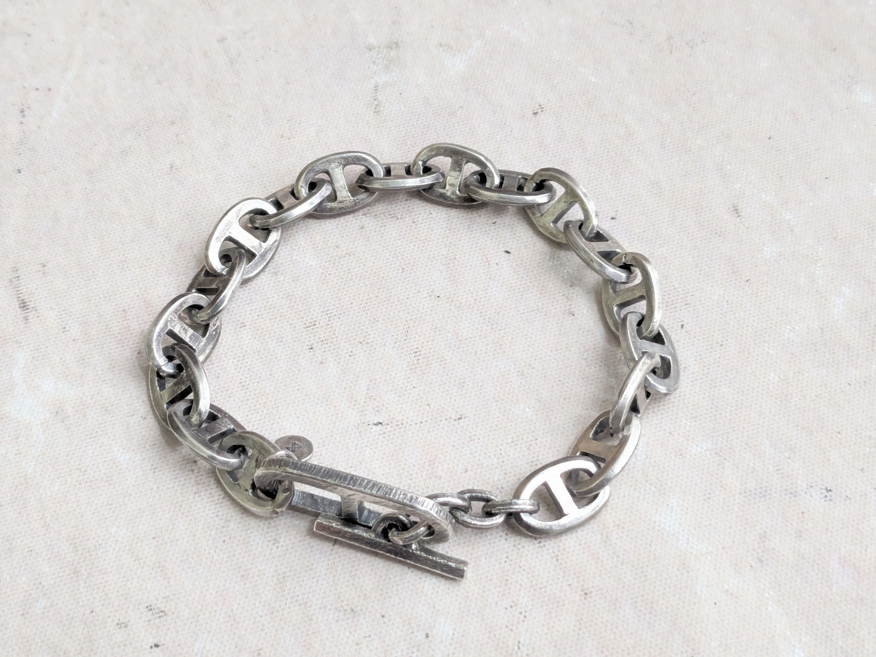 Jewelry Vintage Sterling Silver Bracelet Anchor Mariner 8.5" Size ONE SIZE - 1 Thumbnail