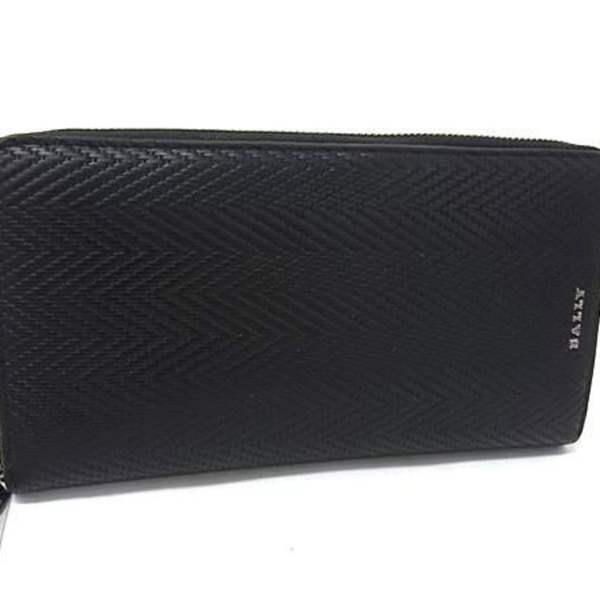 Bally BALLY long wallet, black geometric leather, men's and women's, round wallet. Size ONE SIZE - 1 Thumbnail