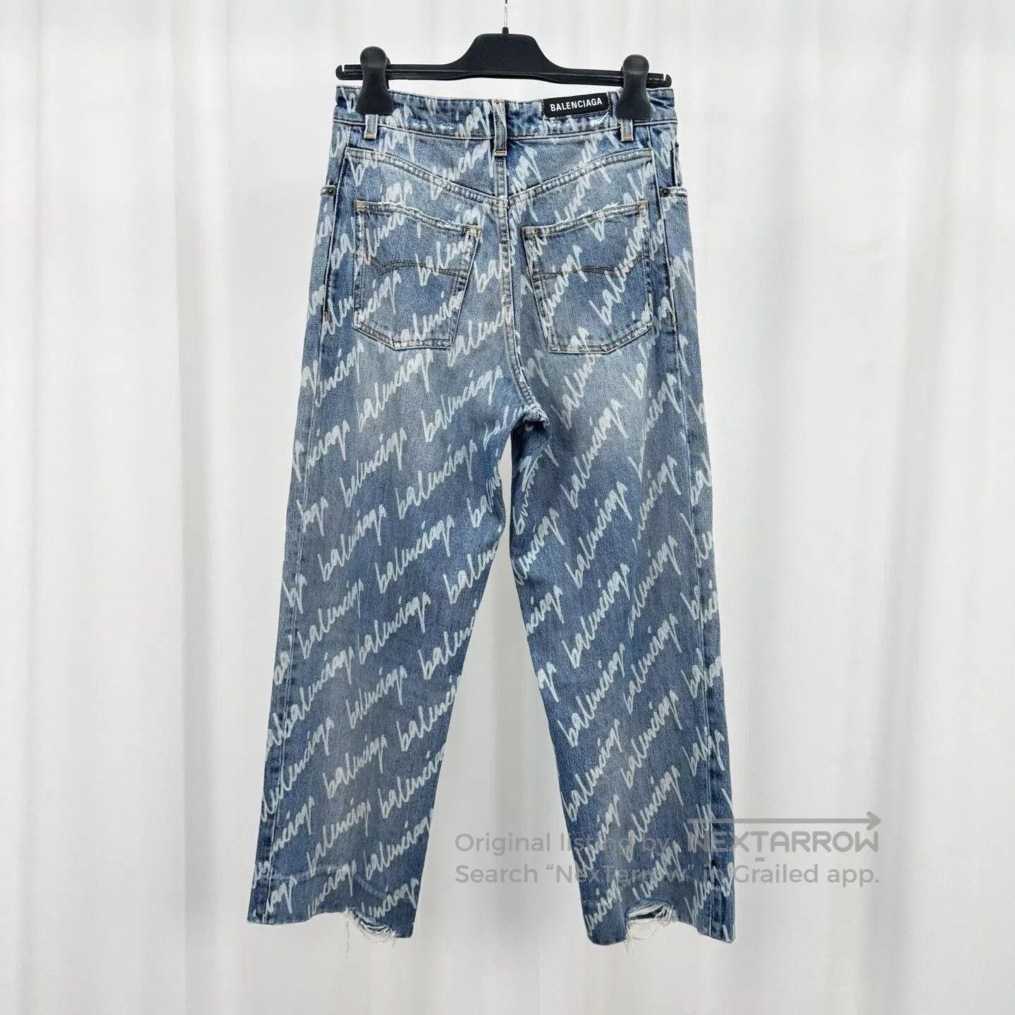 Balenciaga balenciaga logo print denim pants size w25. Size 25" / US 0 / IT 36 - 2 Thumbnail