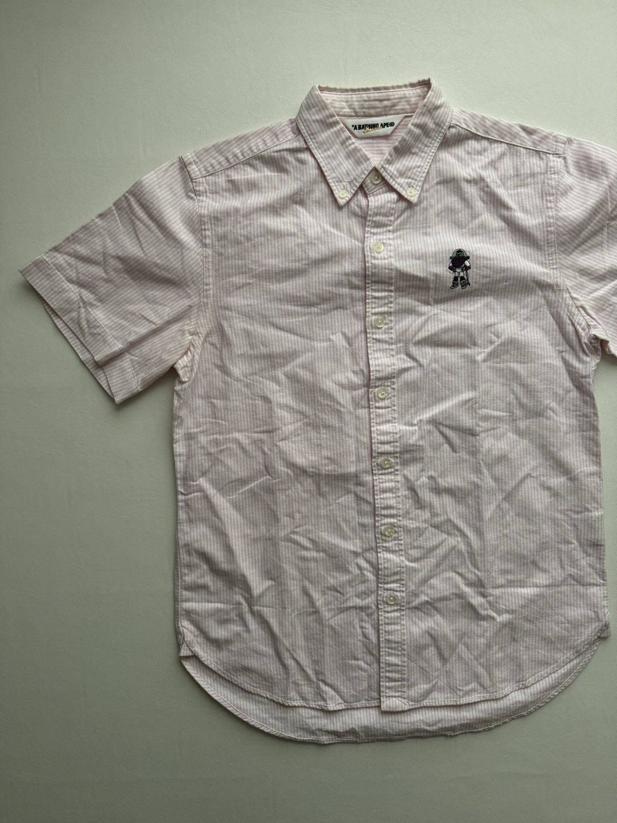 Bape 2010 “Pazzilazres” Oxford Stripe S/S Button Down Size US S / EU 44-46 / 1 - 1 Thumbnail