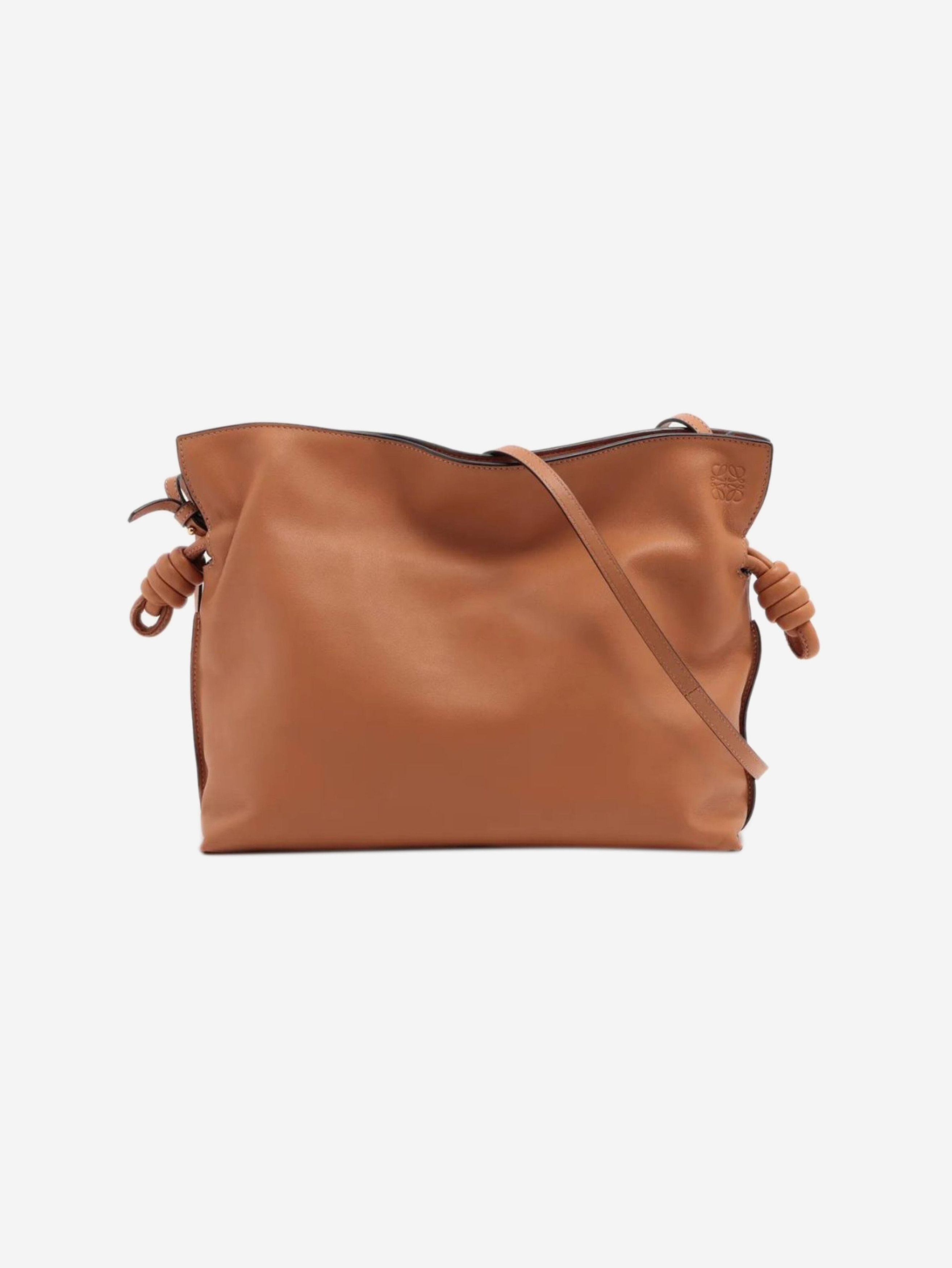 Tan Flamenco Leather Shoulder Bag in Brown, Women's