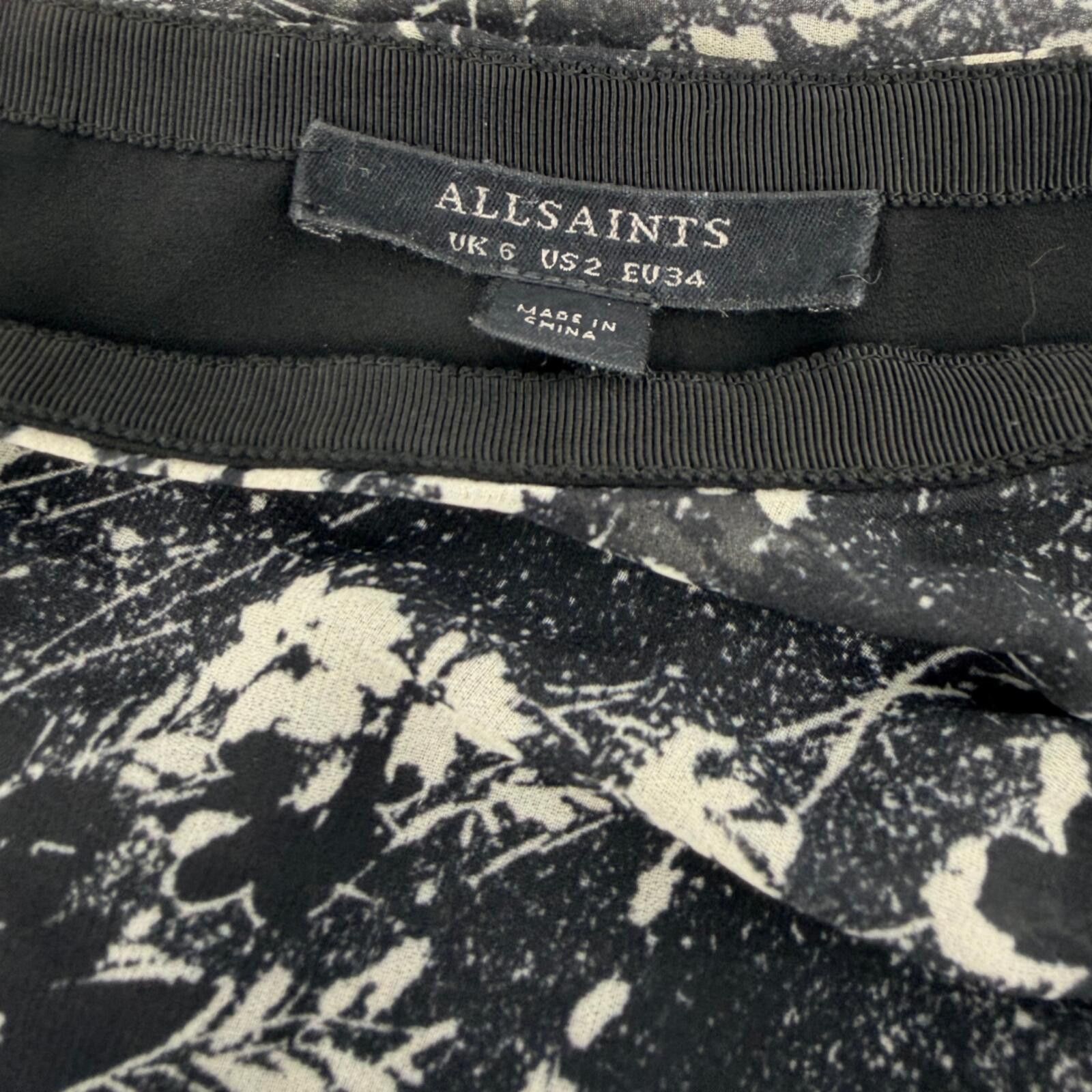 Allsaints AllSaints Ariya Lisk Midi Skirt Ruched Black 2 Size 26" / US 2 / IT 38 - 4 Thumbnail