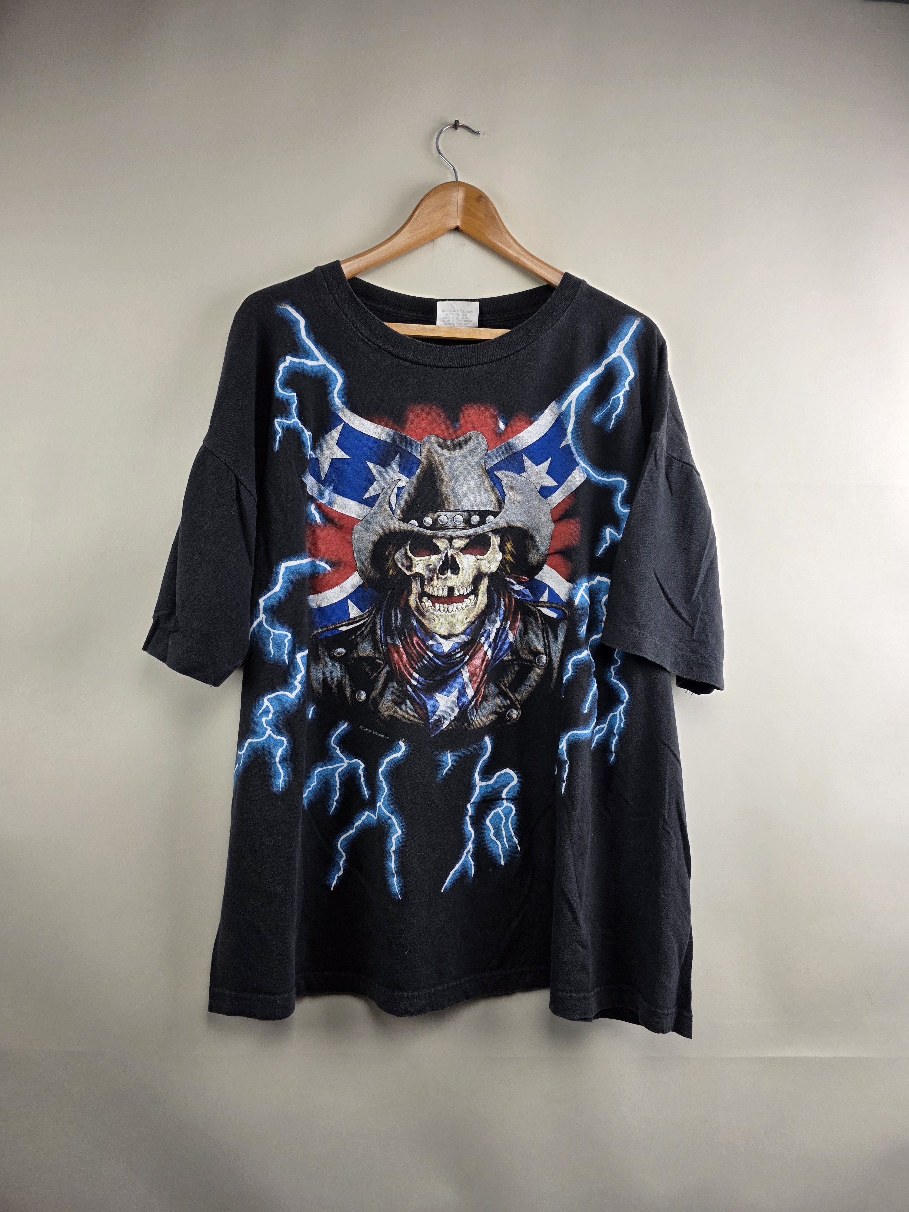 Harley Davidson × Vintage 90s American Thunder Confederate Flag 2XL 25" 29" Size US XXL / EU 58 / 5 - 8 Thumbnail