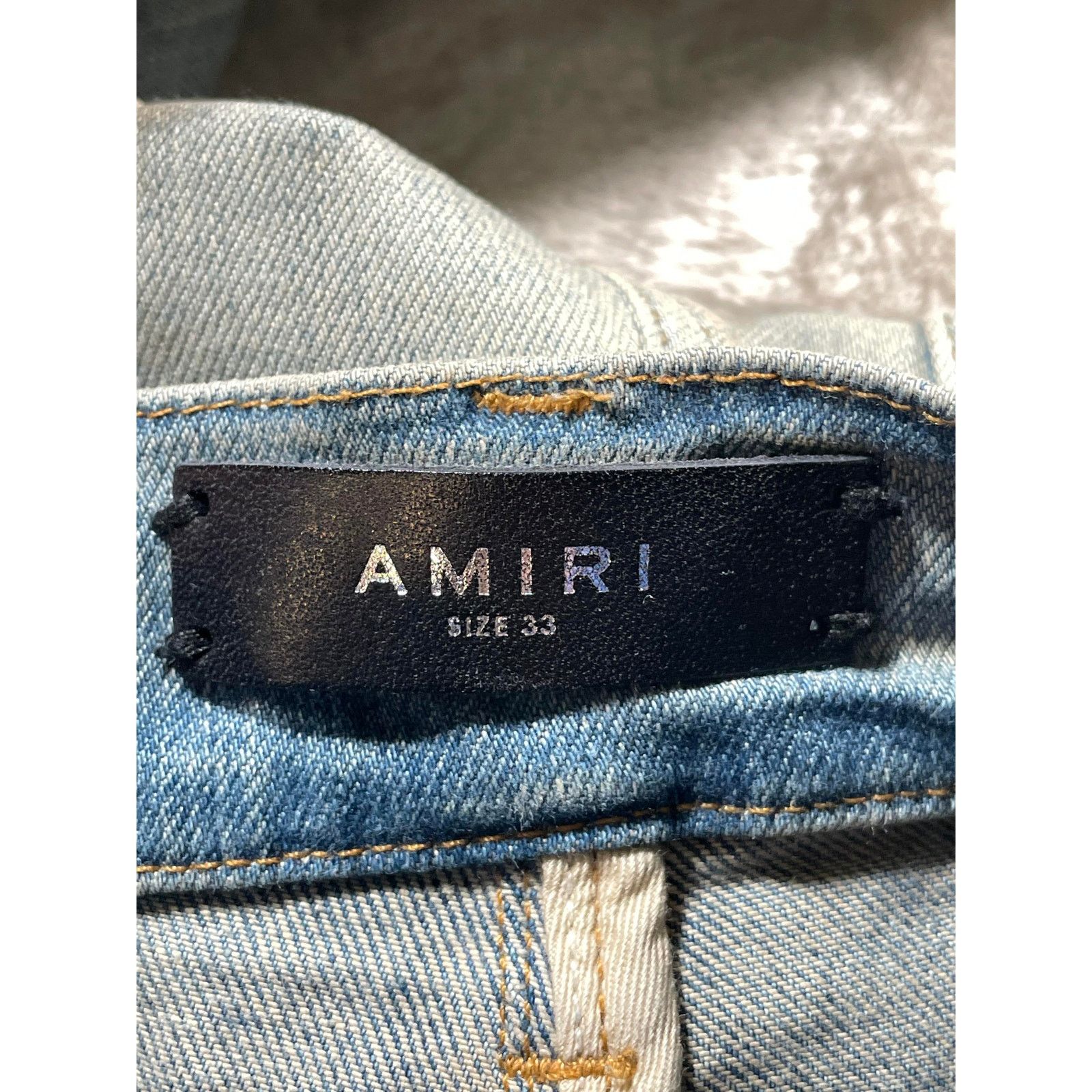 Amiri Amiri MX2 Plaid Patch Light Wash Jeans Size US 33 - 7 Thumbnail
