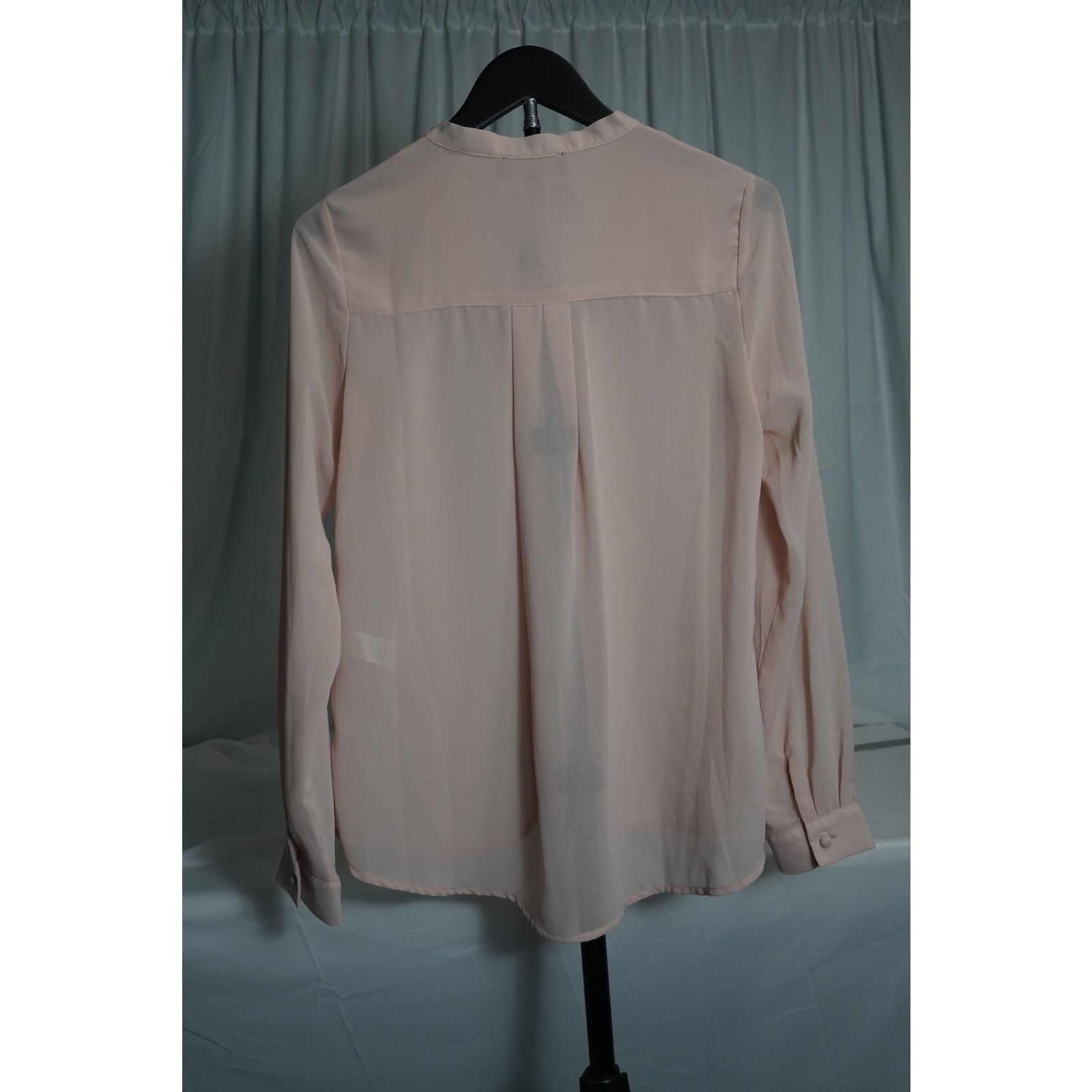 Lulus Lulus Blush Pink Long Sleeve Blouse Tie Neck Button Front Size S / US 4 / IT 40 - 2 Thumbnail