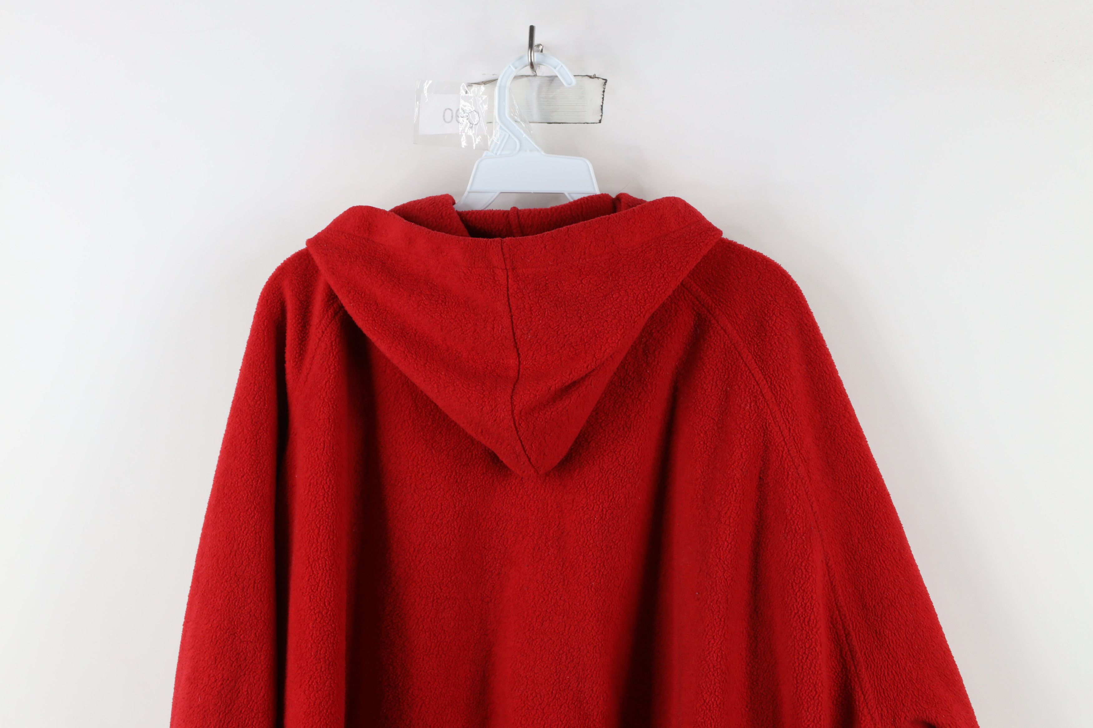 Disney × Vintage Vintage 90s Disney Attention Mickey Mouse Fleece Hoodie Red Size 4XL / US 24-26 - 12 Thumbnail