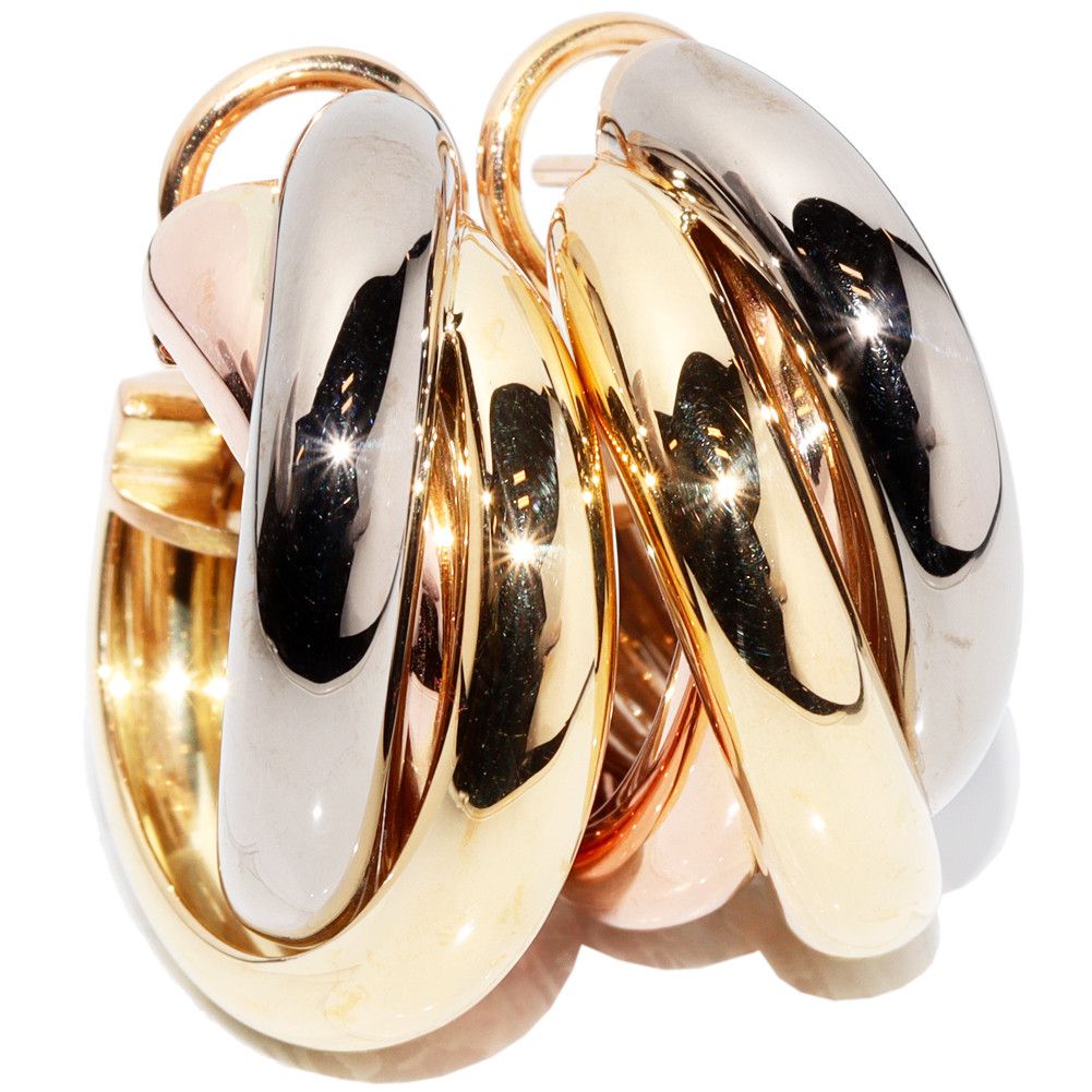 Cartier Cartier Cartier Trinity Earrings K18YG K18WG K18PG Metal 