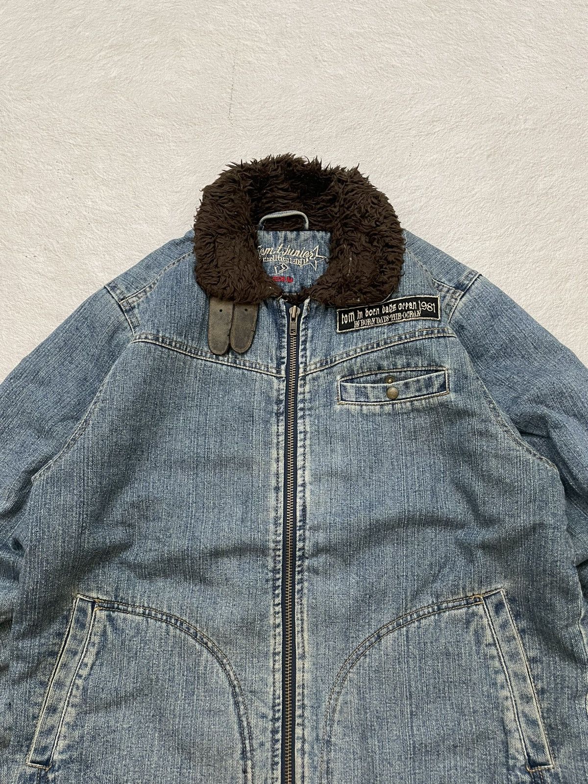 14th Addiction 2000s Tom n Born Japan Denim Collar Jacket Patch Grunge LGB Size US L / EU 52-54 / 3 - 2 Thumbnail