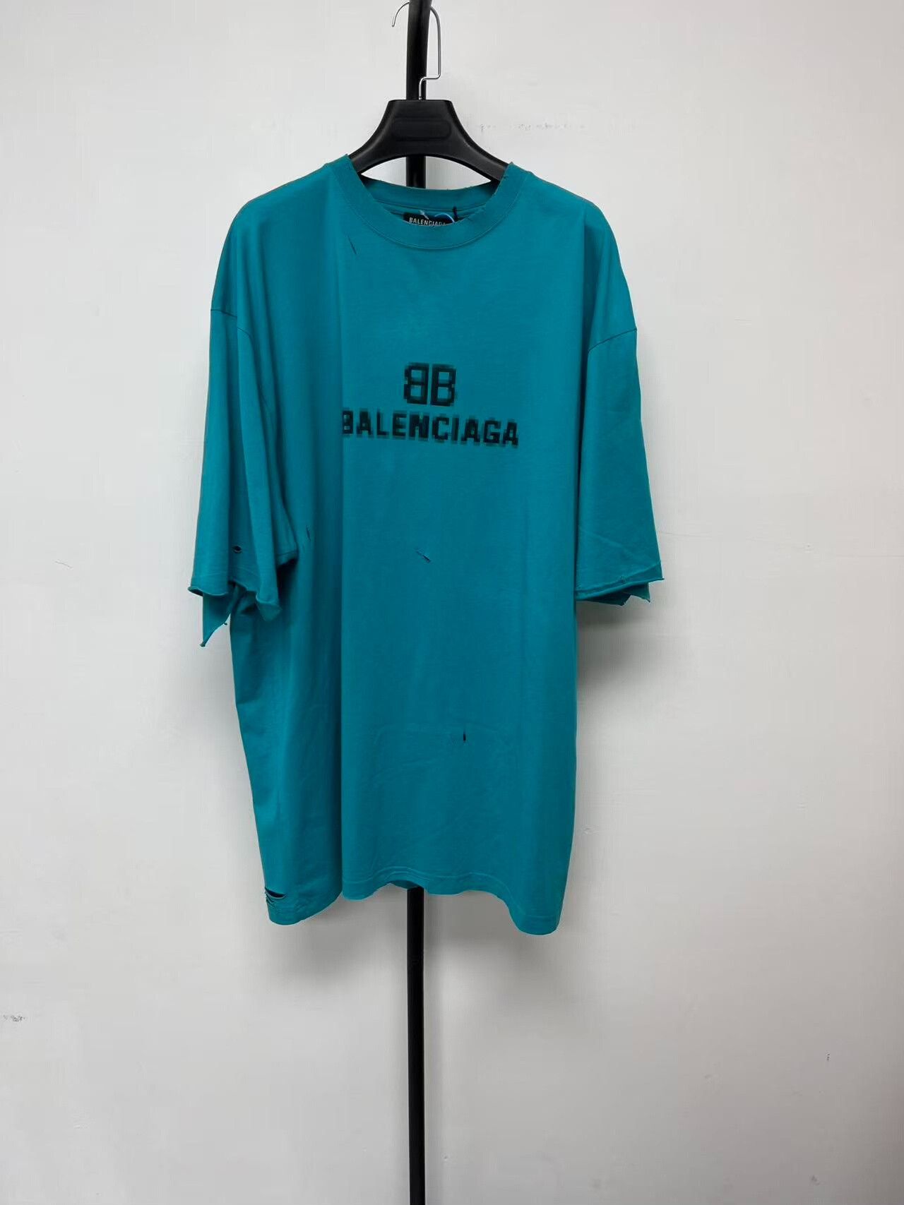 Balenciaga Balenciaga Mosaic Logo Distressed Short Sleeve T-Shirt Size US S / EU 44-46 / 1 - 1 Thumbnail
