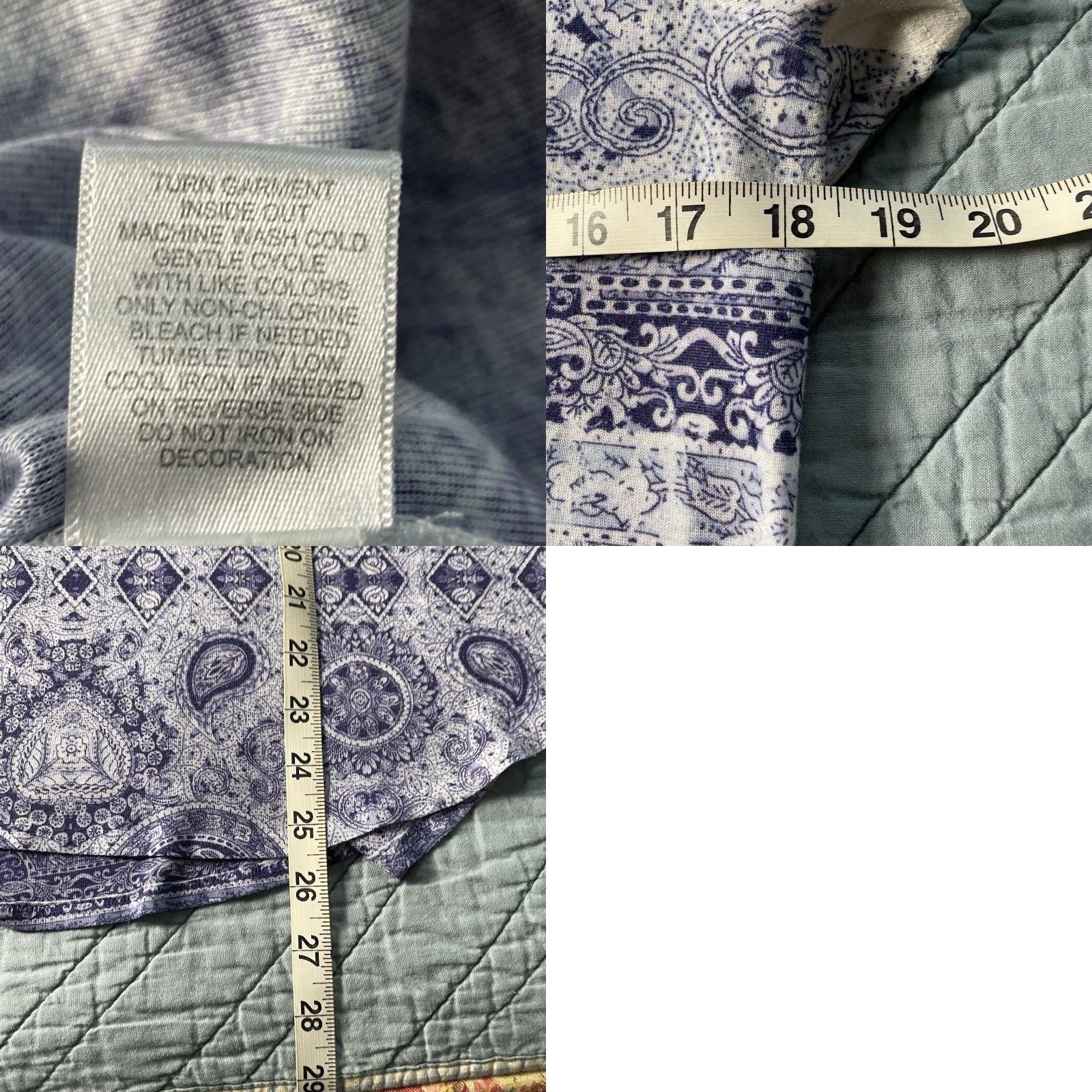 Vintage World Unity Tshirt Womens Large Blue Boho Mandala Studded Short Sleeve Tee Size L / US 10 / IT 46 - 8 Thumbnail