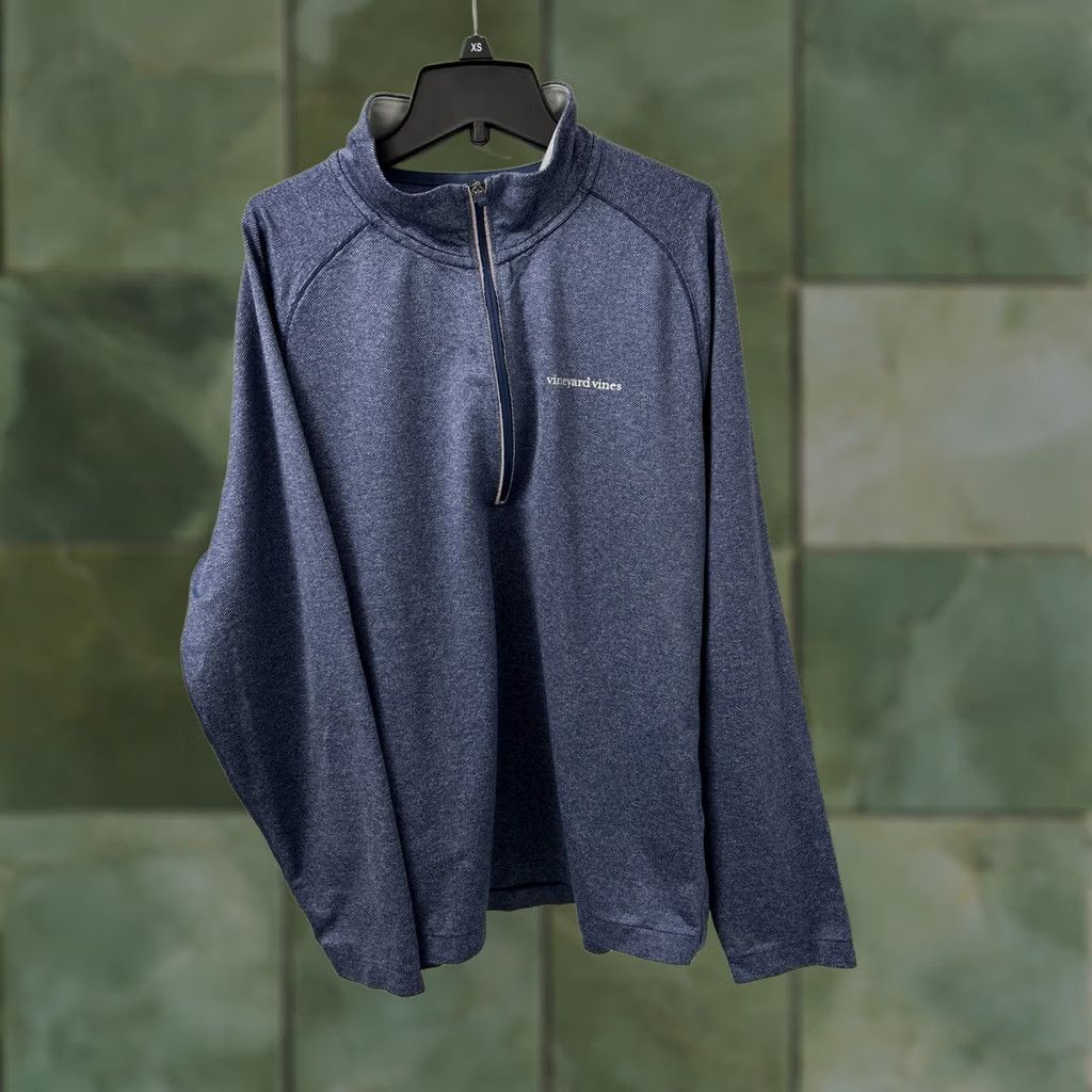 Vineyard Vines Vineyard Vines Performance 1/4 Zip Mens Large Blue Pullover Jacket Long Sleeve Pocket Size US L / EU 52-54 / 3 - 1 Thumbnail