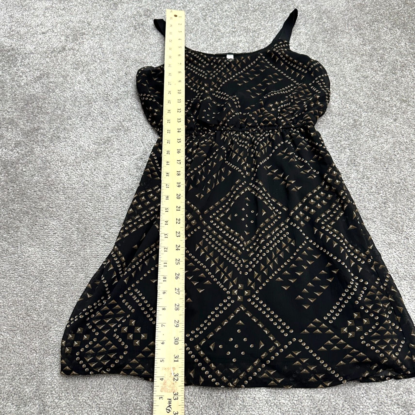 Vintage Xhilaration Dress A-Line Midi Womens Medium Black Geometric Sleeveless Casual Size M / US 6-8 / IT 42-44 - 6 Thumbnail