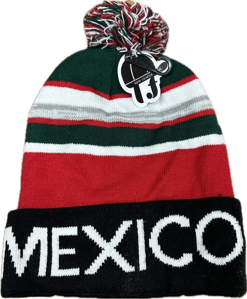 Designer Mexico Fleeced Beanie Black Size ONE SIZE - 1 Thumbnail