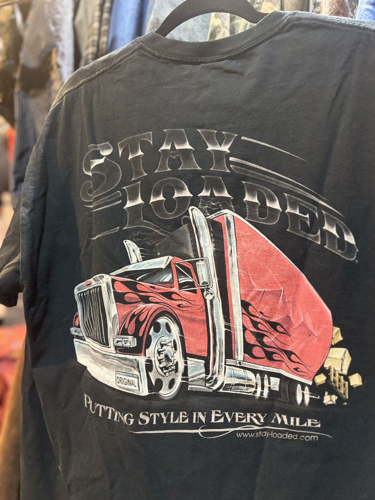 Vintage Stay Loaded Red & Chrome Truck Tee Size US XL / EU 56 / 4 - 5 Thumbnail