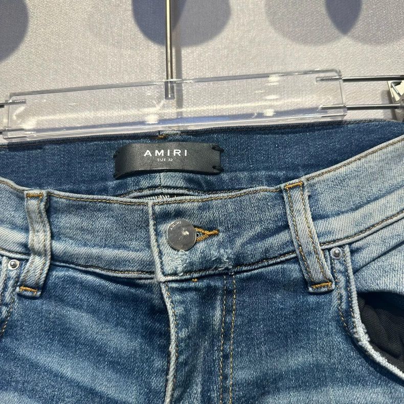 Amiri Amiri washed double knee distressed blue jeans Size US 32 / EU 48 - 3 Thumbnail