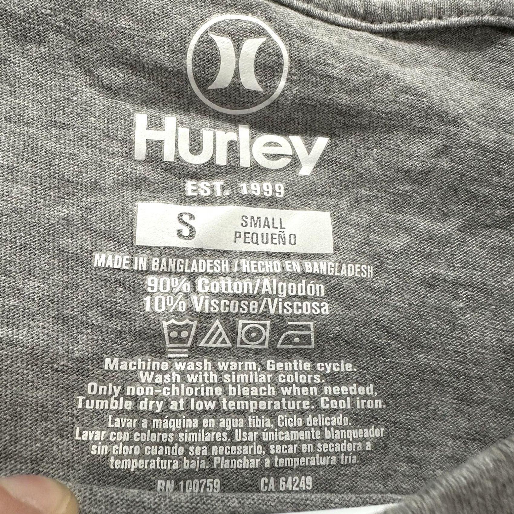 Hurley Hurley Shirt Mens Small Gray Casual Surf Beach Graphic Print Logo Sportswear EUC Size US S / EU 44-46 / 1 - 4 Thumbnail