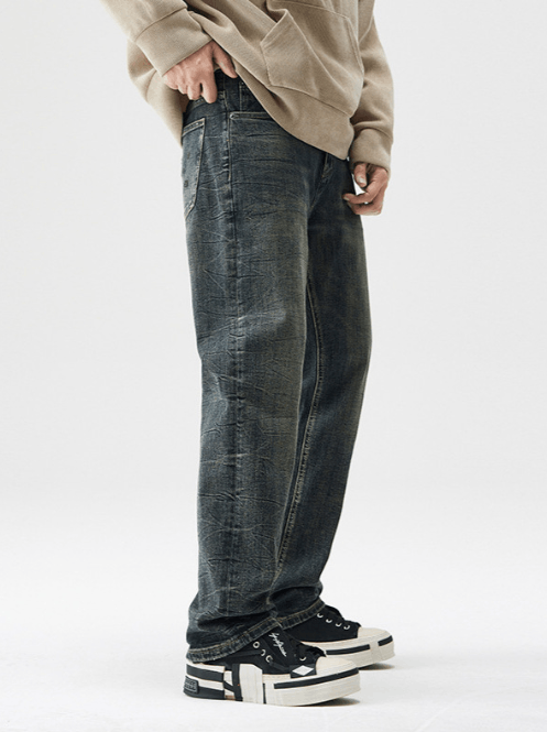 Japanese Brand American retro trend distressed straight jeans Size US 32 / EU 48 - 3 Thumbnail
