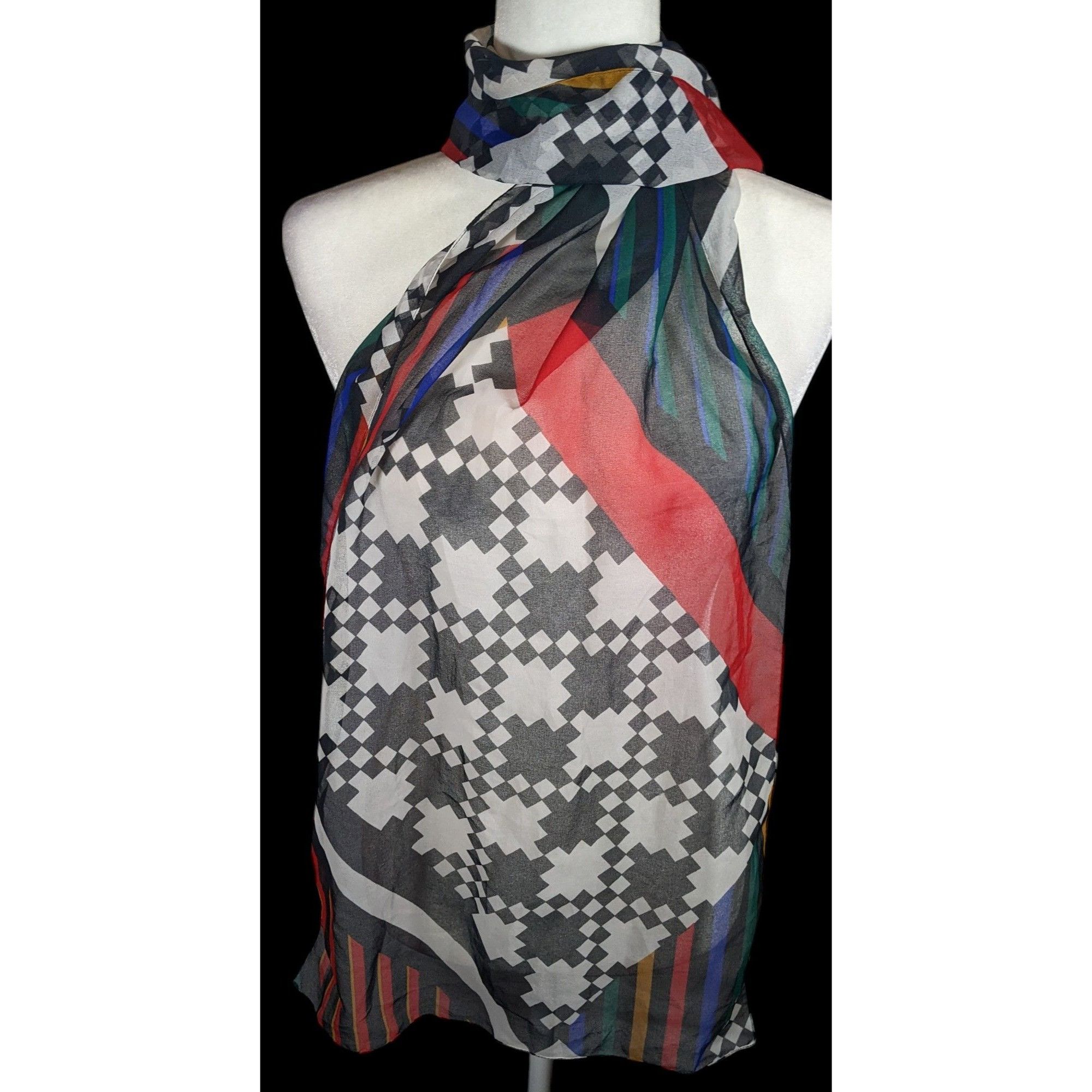 Other Vintage The Limited Rainbow Geometric Lightweight Scarf Size ONE SIZE - 1 Thumbnail