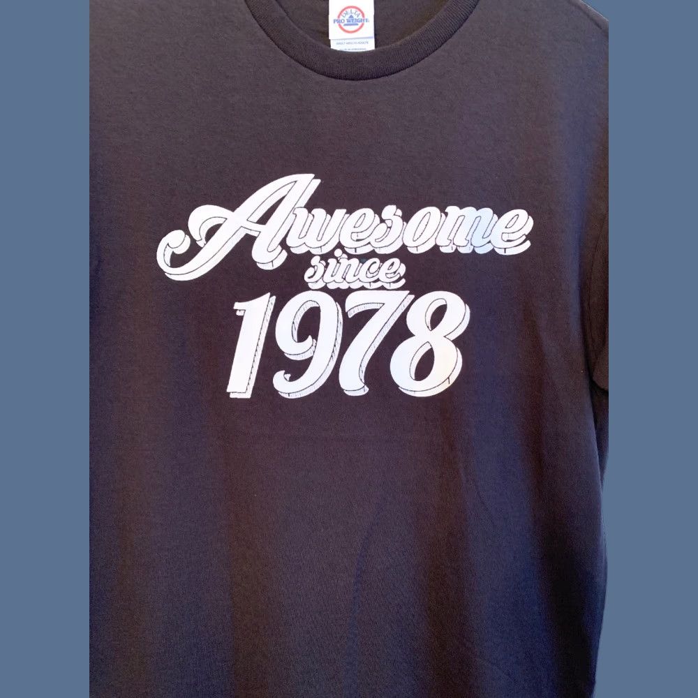 Delta Medium Men's Tshirt Black "Awesome Since 1978" Novelty New NWOT Size US M / EU 48-50 / 2 - 1 Thumbnail