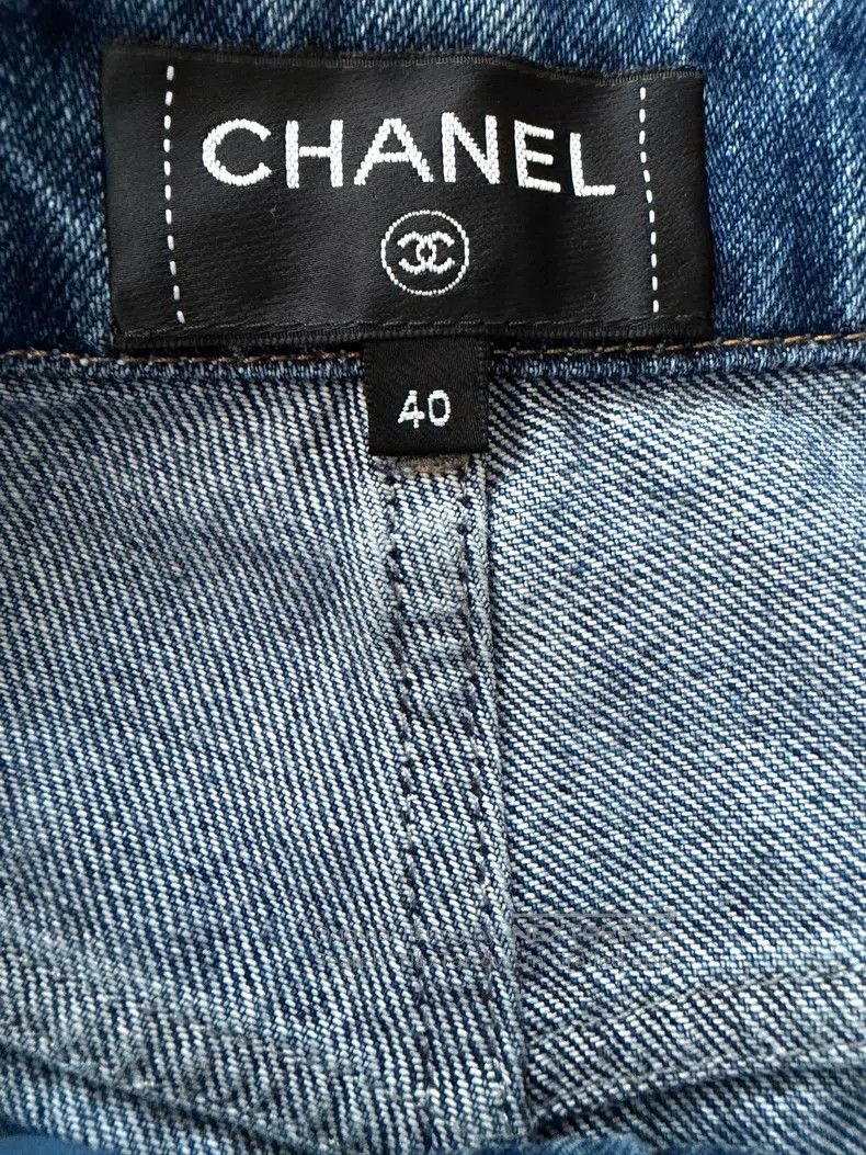 Chanel Chanel Autumn and winter love embroidery graffiti blue str Size 26" / US 2 / IT 38 - 4 Thumbnail
