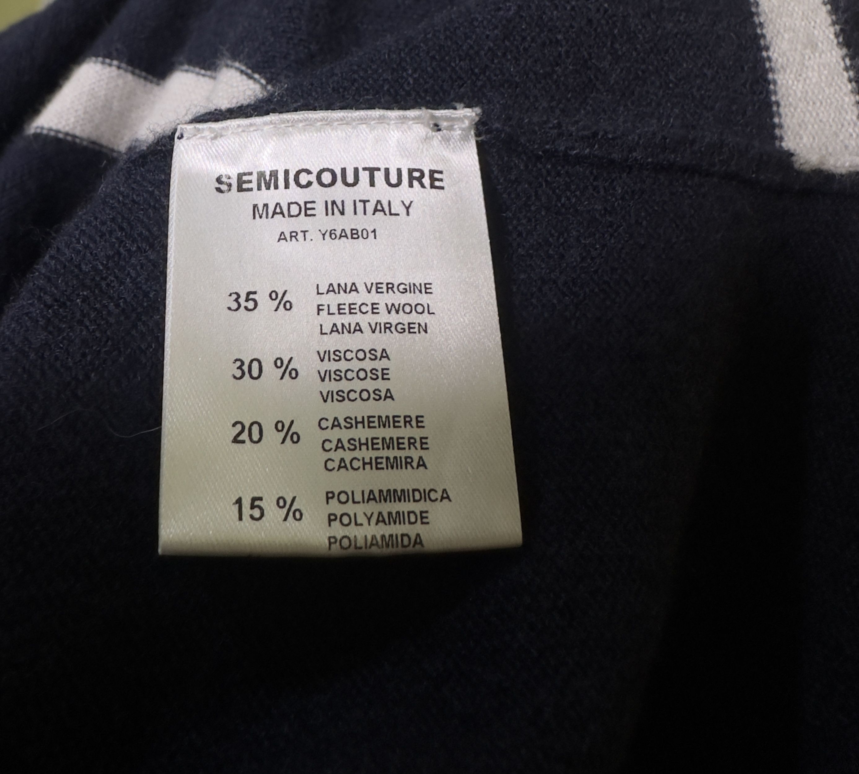Other Semicouture Cashmere Wool Striped Blue Dress Size M / US 6-8 / IT 42-44 - 6 Thumbnail