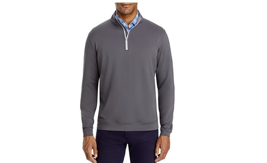 Peter Millar Perth Half-Zip Loop Terry Sweatshirt in Iron