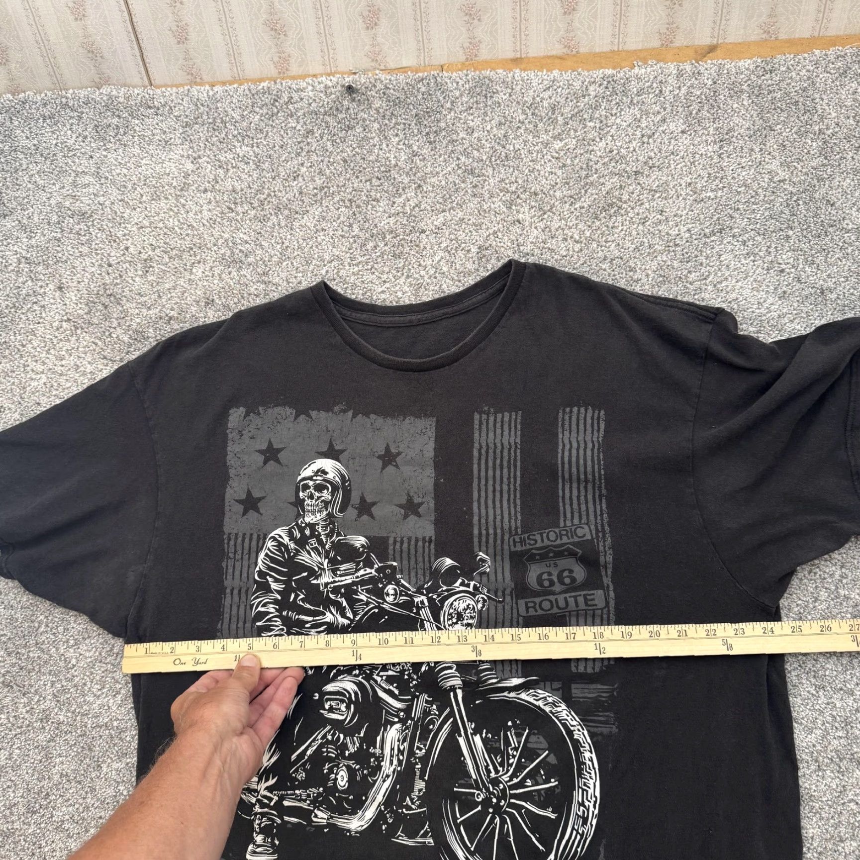 Route 66 VINTAGE Route 66 Biker Shirt XL Black Skeleton Motorcycle Punk Grunge Moto Shirt Mens XL Black Skeleton Biker Route 66 Graphic Tee Size US XL / EU 56 / 4 - 3 Thumbnail